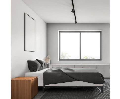 Florence Metal Bed Frame Mattress Base Platform Modern Black - BLACK Milano Decor