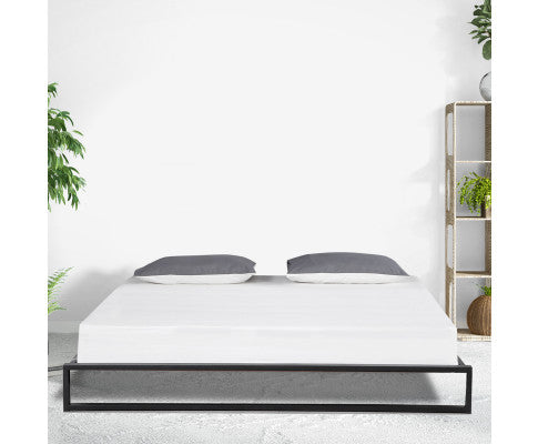 Florence Metal Bed Frame Mattress Base Platform Modern Black - BLACK Milano Decor