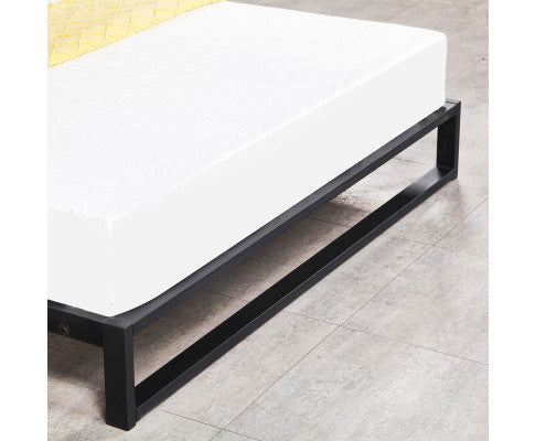 Florence Metal Bed Frame Mattress Base Platform Modern Black - BLACK Milano Decor