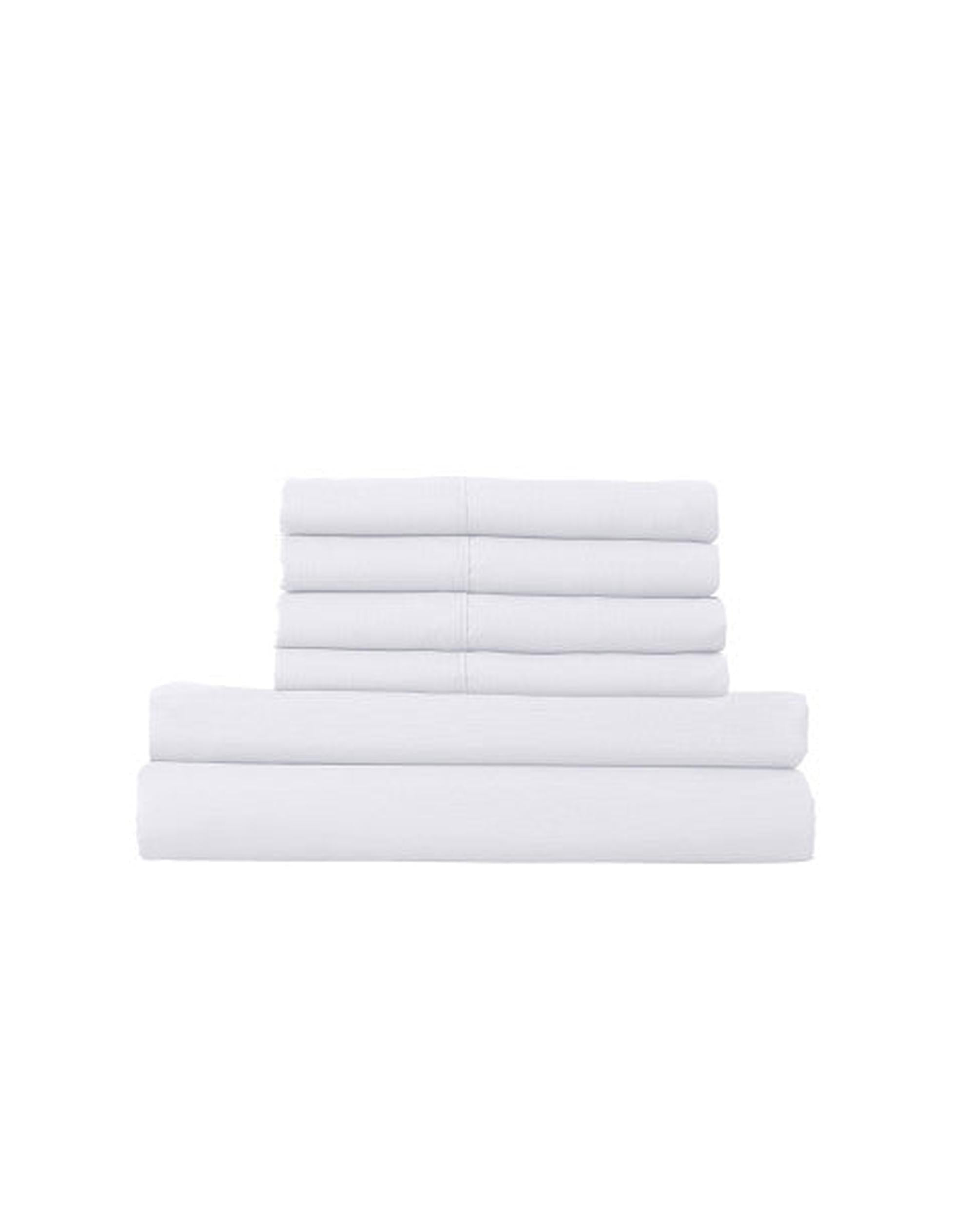 Royal Comfort 1500 Thread Count 6 Piece Cotton Rich Bedroom Collection Set - WHITE Royal Comfort