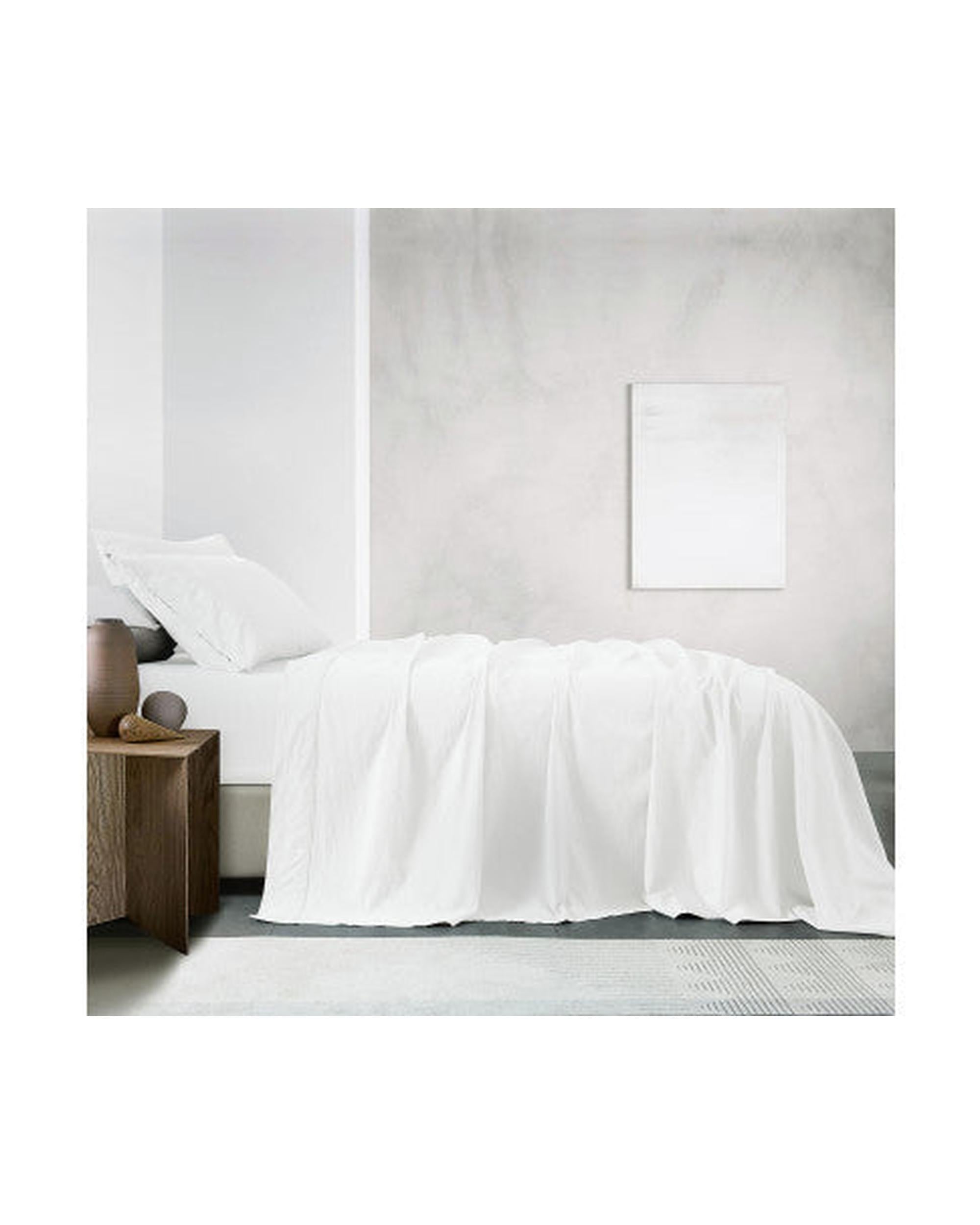 Royal Comfort Vintage Washed 100% Cotton Sheet Set Fitted Flat Sheet Pillowcases - WHITE Royal Comfort