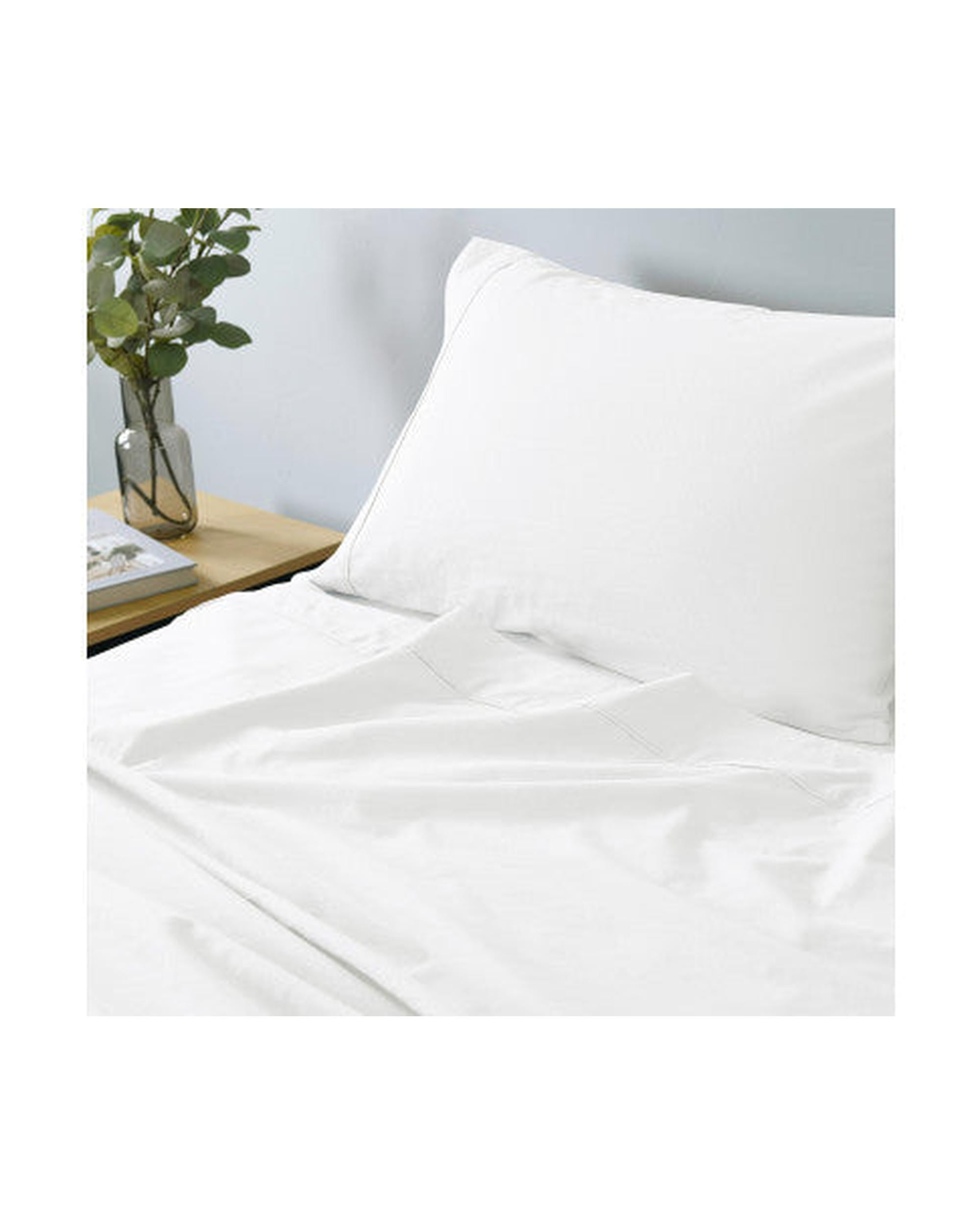 Royal Comfort Vintage Washed 100% Cotton Sheet Set Fitted Flat Sheet Pillowcases - WHITE Royal Comfort