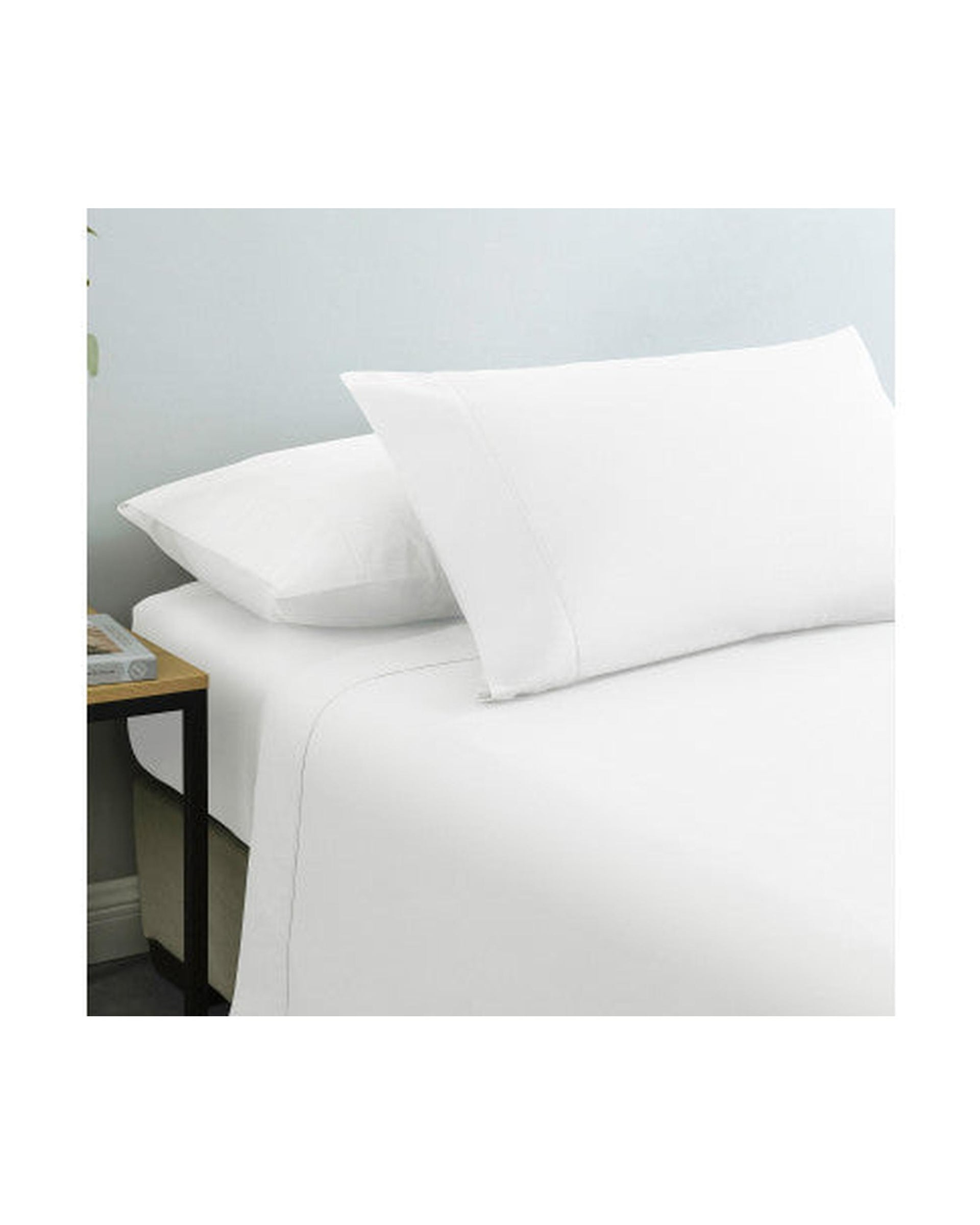 Royal Comfort Vintage Washed 100% Cotton Sheet Set Fitted Flat Sheet Pillowcases - WHITE Royal Comfort
