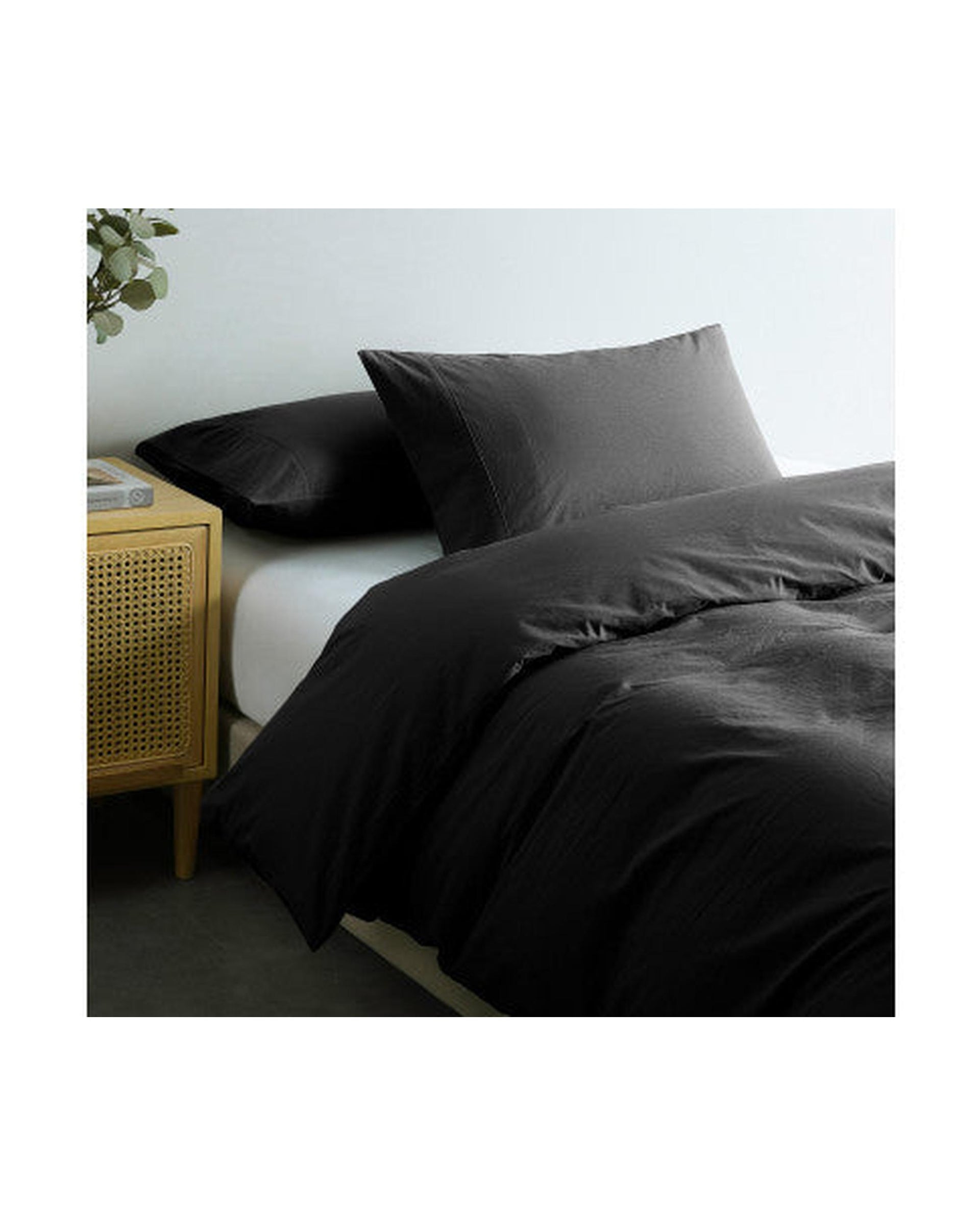 Royal Comfort Vintage Washed 100% Cotton Quilt Cover Set Bedding Ultra Soft - Charcoal Royal Comfort