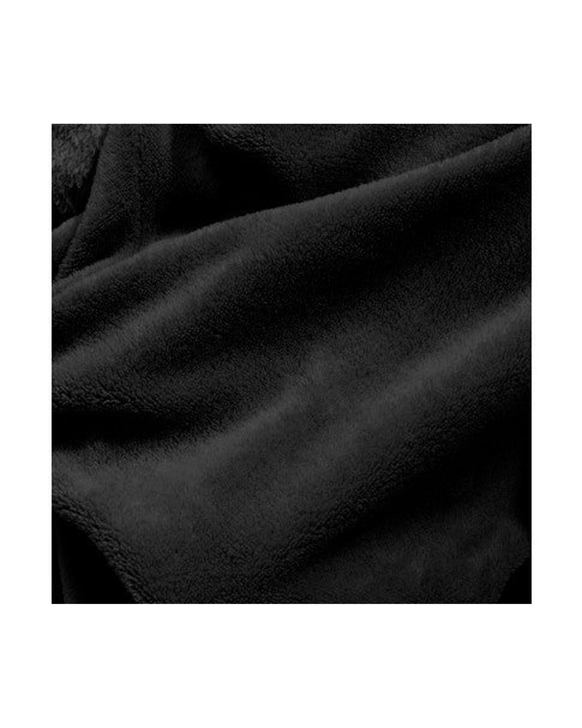 Royal Comfort Snug Hoodie Nightwear Super Soft Reversible Coral Fleece 750GSM One Size Black Royal Comfort