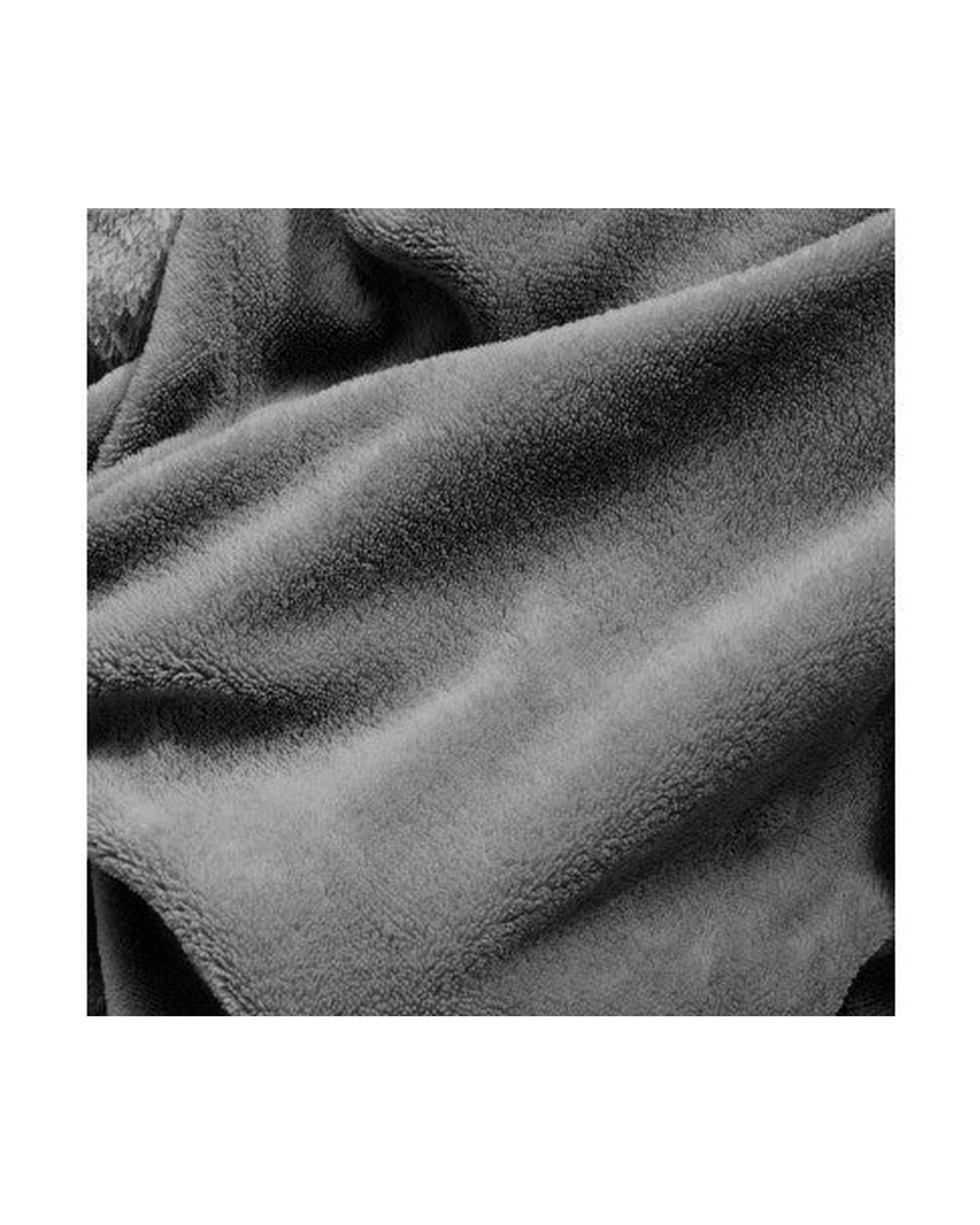 Royal Comfort Snug Hoodie Nightwear Super Soft Reversible Coral Fleece 750GSM One Size Grey Royal Comfort