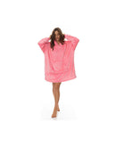 Royal Comfort Snug Hoodie Nightwear Super Soft Reversible Coral Fleece 750GSM One Size Pink Royal Comfort