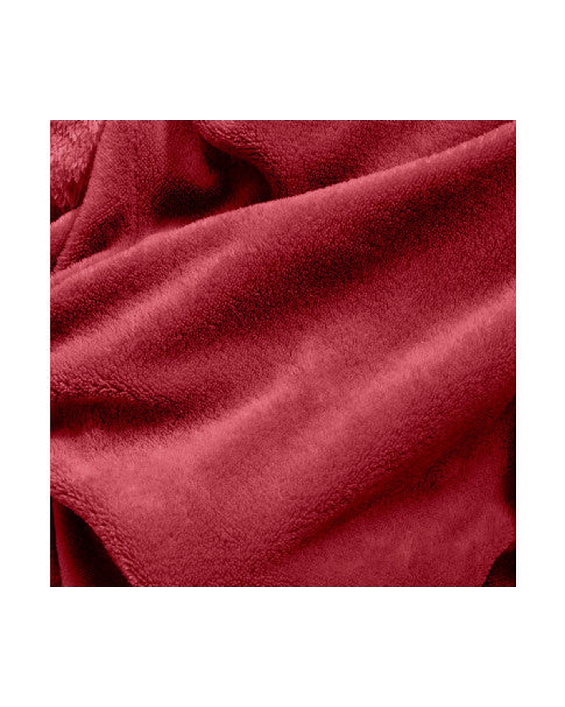 Royal Comfort Snug Hoodie Nightwear Super Soft Reversible Coral Fleece 750GSM One Size Red Royal Comfort