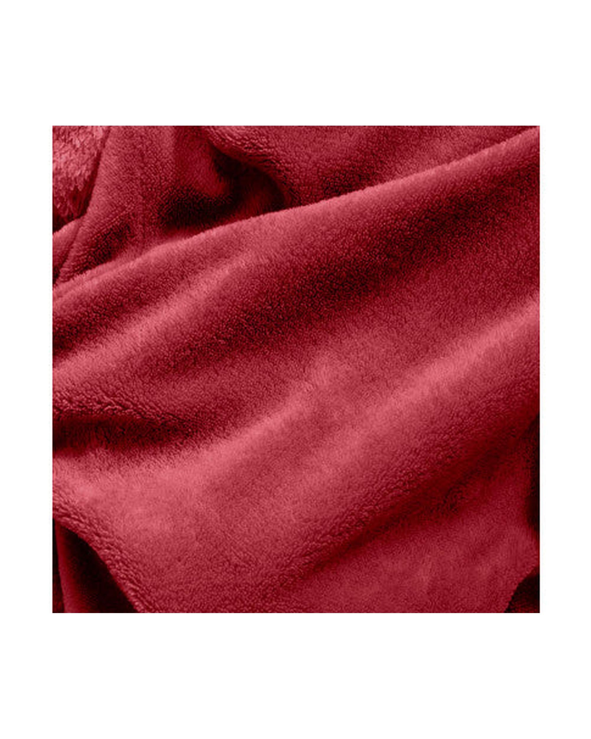 Royal Comfort Snug Hoodie Nightwear Super Soft Reversible Coral Fleece 750GSM One Size Red Royal Comfort