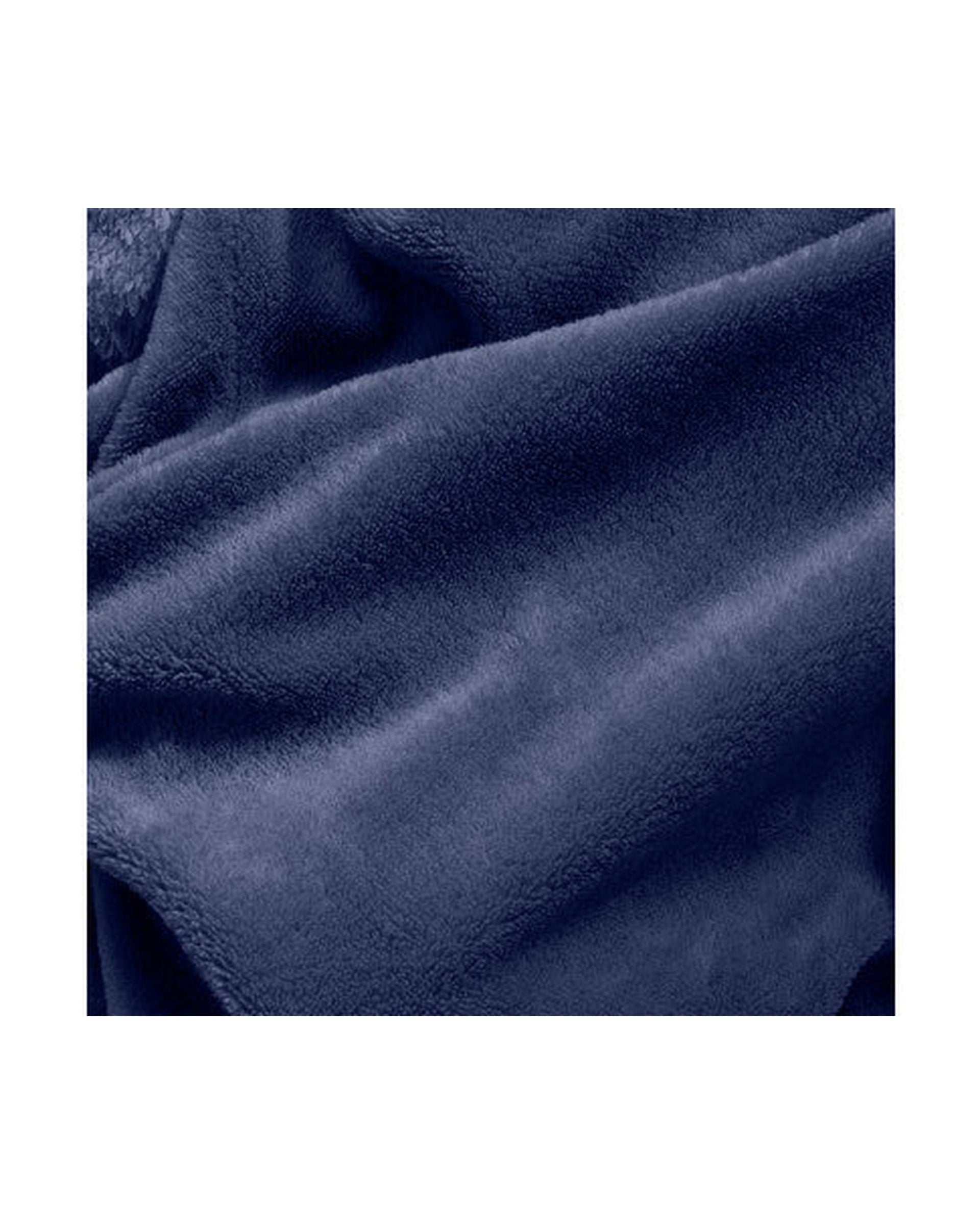 Royal Comfort Snug Hoodie Nightwear Super Soft Reversible Coral Fleece 750GSM One Size Navy Royal Comfort