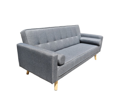 Sicily 2 in 1 Sofa Bed Charcoal 3 Seater Futon Couch Recliner Casa Decor