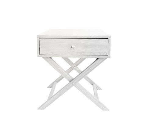 Bedside Table Surry Hills White Storage Cabinet Bedroom - One Pack - White Milano Decor