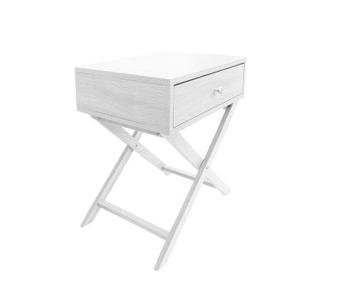 Bedside Table Surry Hills White Storage Cabinet Bedroom - One Pack - White Milano Decor
