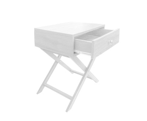 Bedside Table Surry Hills White Storage Cabinet Bedroom - One Pack - White Milano Decor