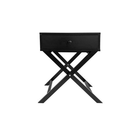Bedside Table Surry Hills Black Storage Cabinet Bedroom - One Pack - Black Milano Decor