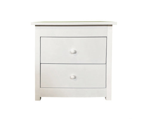 Bedside Table Byron Bay White Storage Cabinet Bedroom - One Pack - White Milano Decor