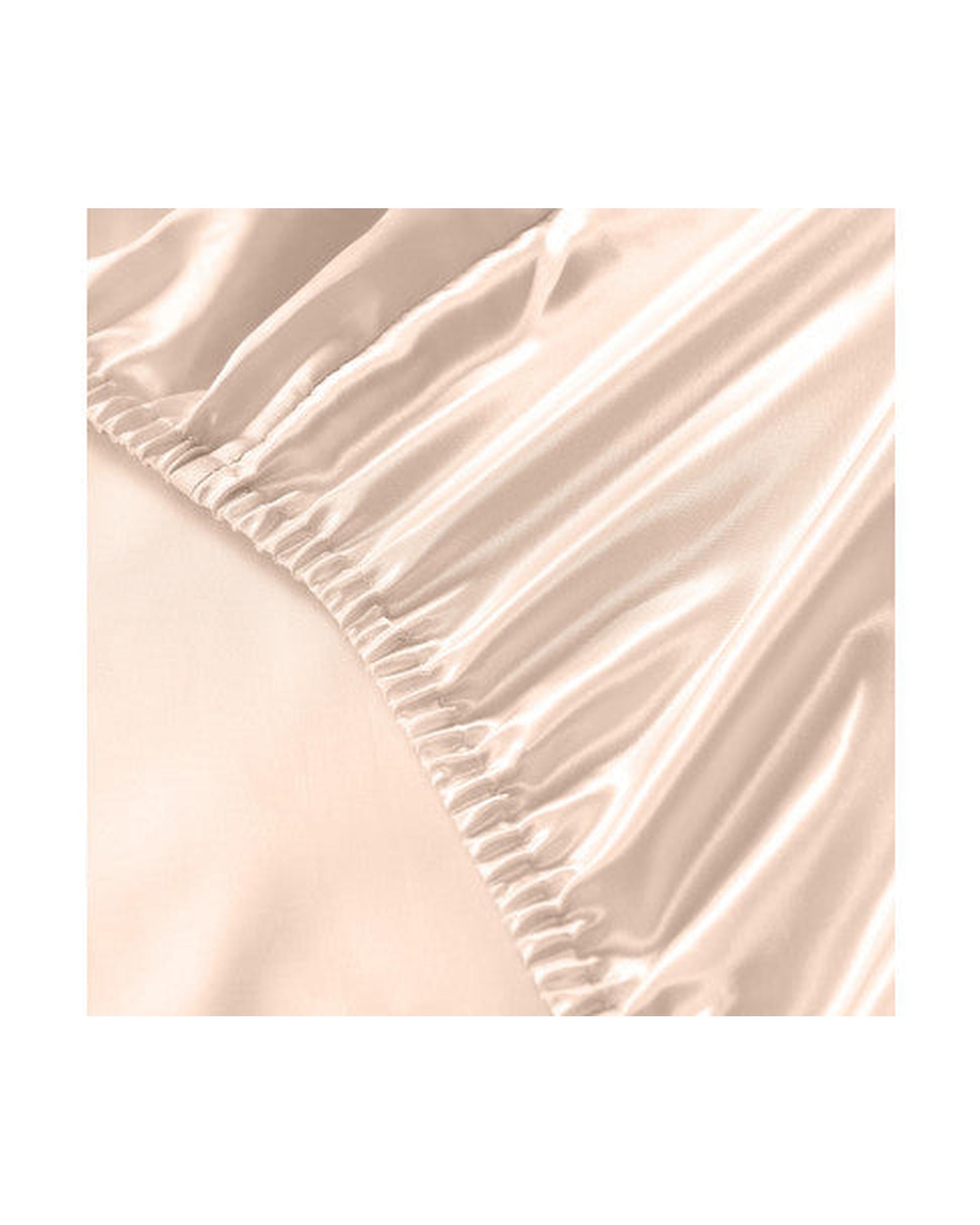 Royal Comfort Satin Sheet Set 3 Piece Fitted Flat Sheet Pillowcases - Champagne Pink Royal Comfort