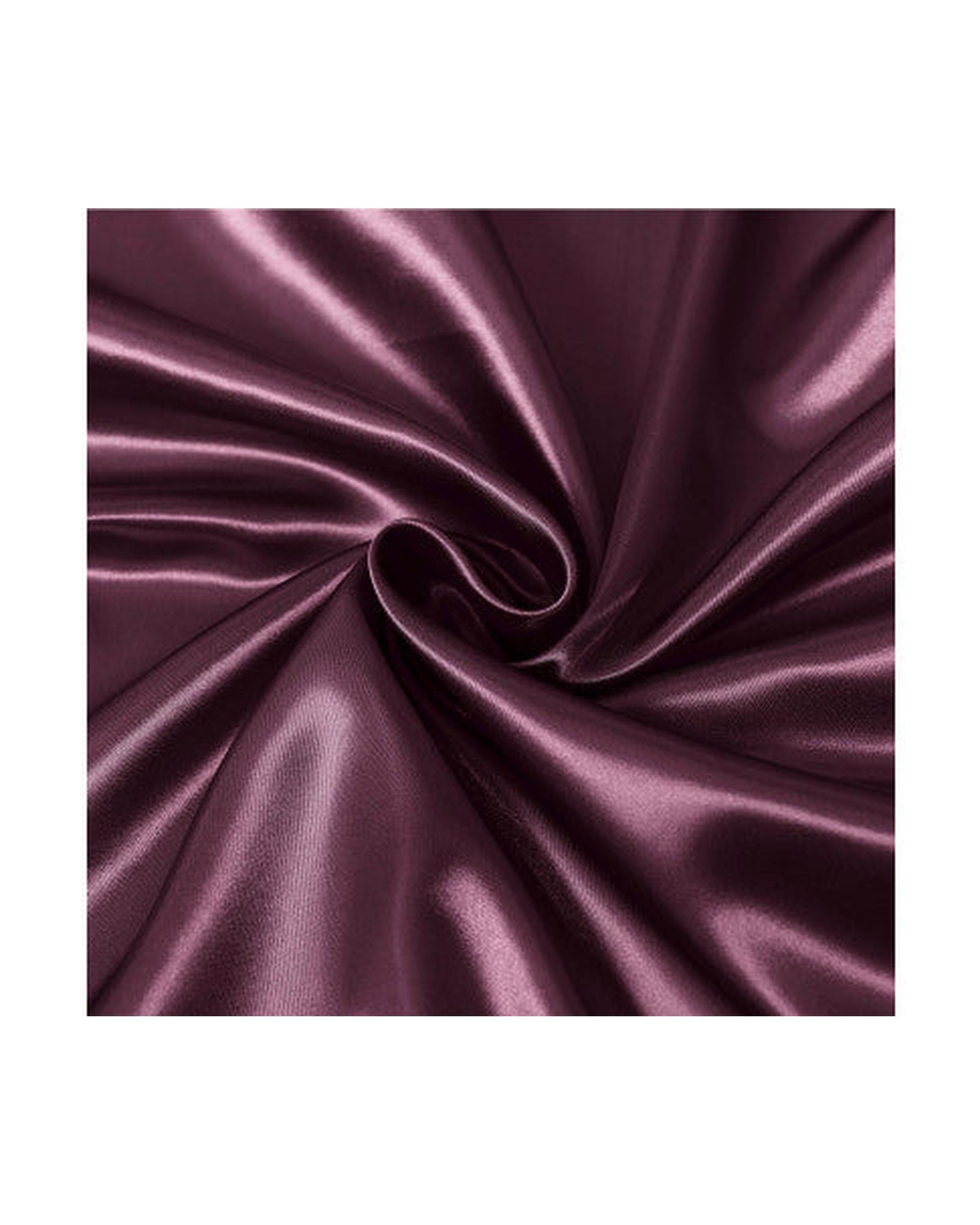 Royal Comfort Satin Sheet Set 3 Piece Fitted Flat Sheet Pillowcases - Malaga Wine Royal Comfort