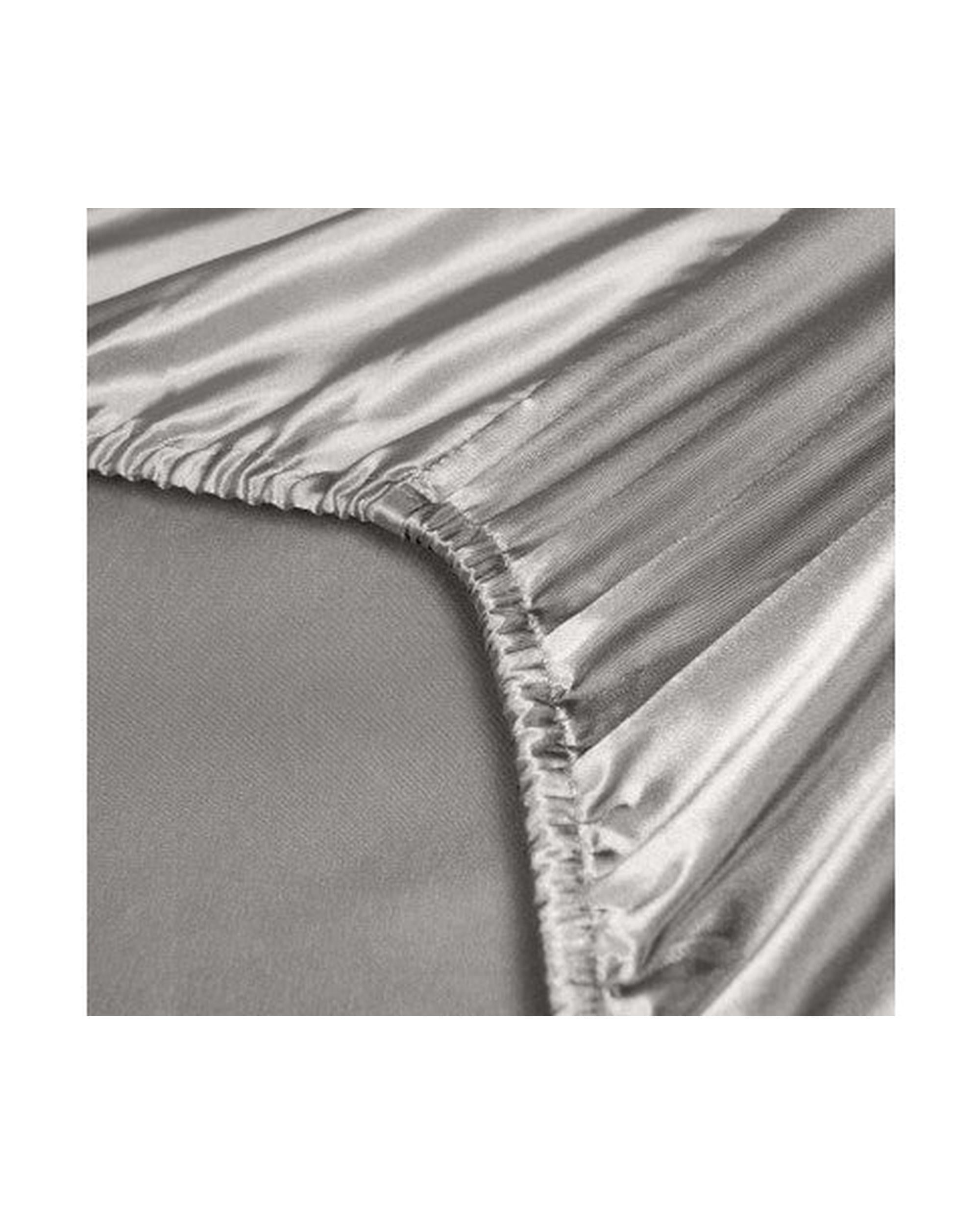 Royal Comfort Satin Sheet Set 3 Piece Fitted Flat Sheet Pillowcases - Charcoal Royal Comfort