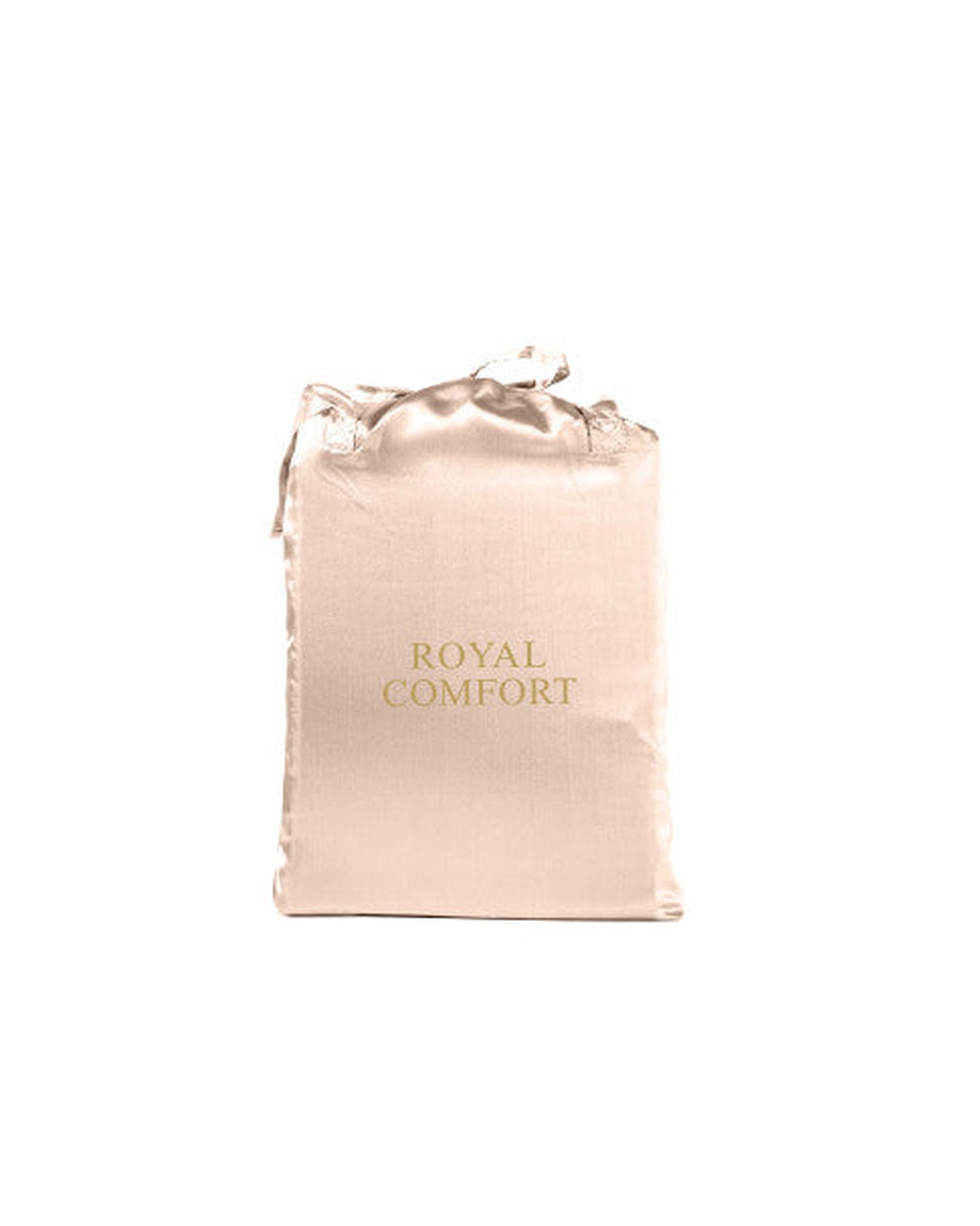 Royal Comfort Satin Sheet Set 4 Piece Fitted Flat Sheet Pillowcases - Champagne Pink Royal Comfort