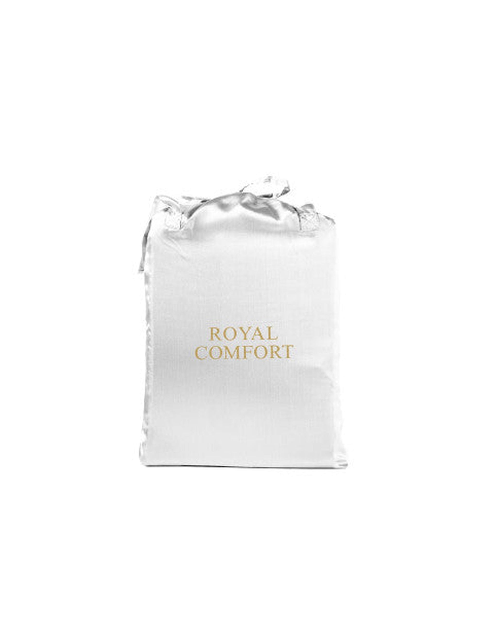 Royal Comfort Satin Sheet Set 4 Piece Fitted Flat Sheet Pillowcases - White Royal Comfort