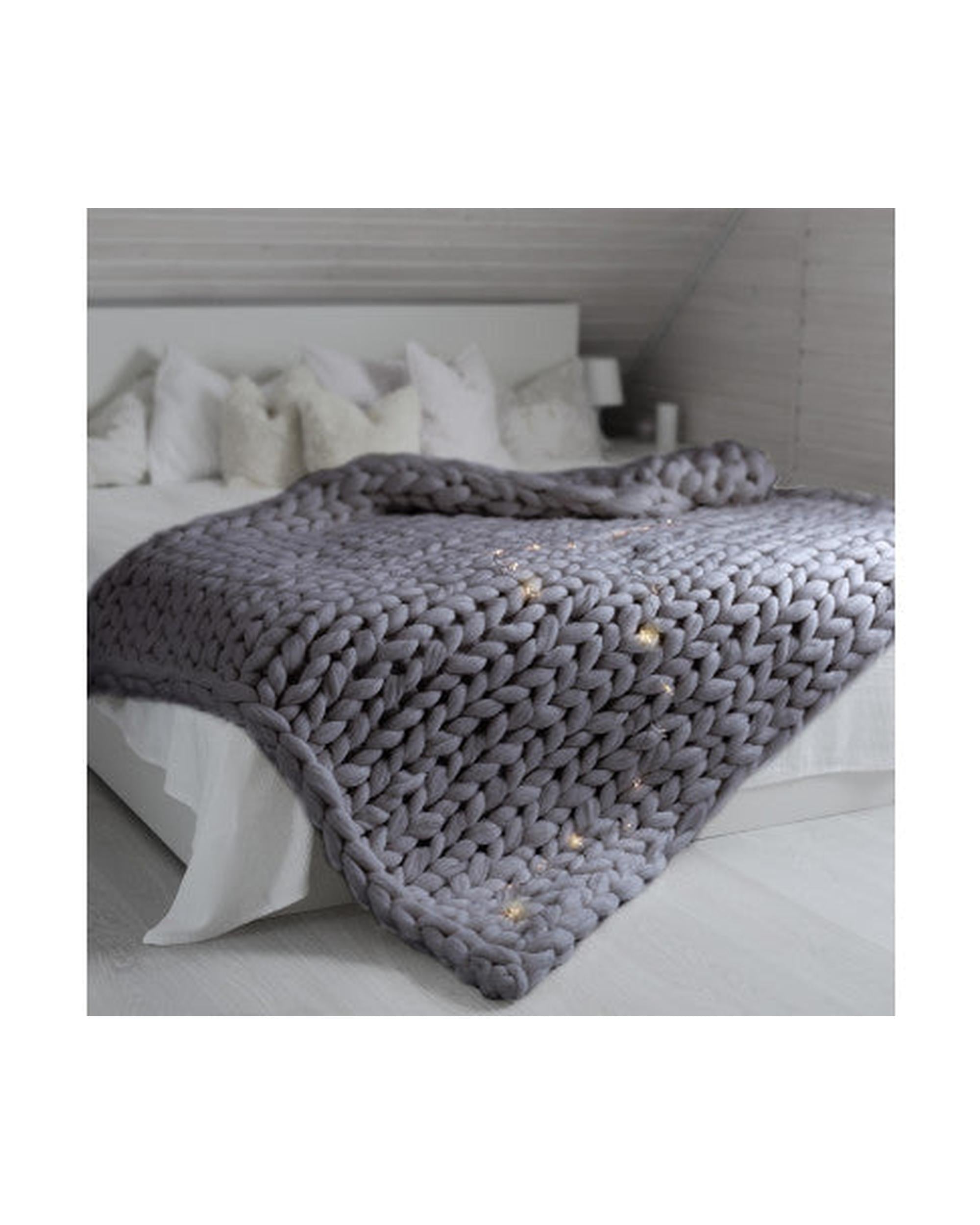 Royal Comfort Chunky Hand Knit Thick Weighted Blanket 6.3KG 203cm x 153cm - Grey Royal Comfort