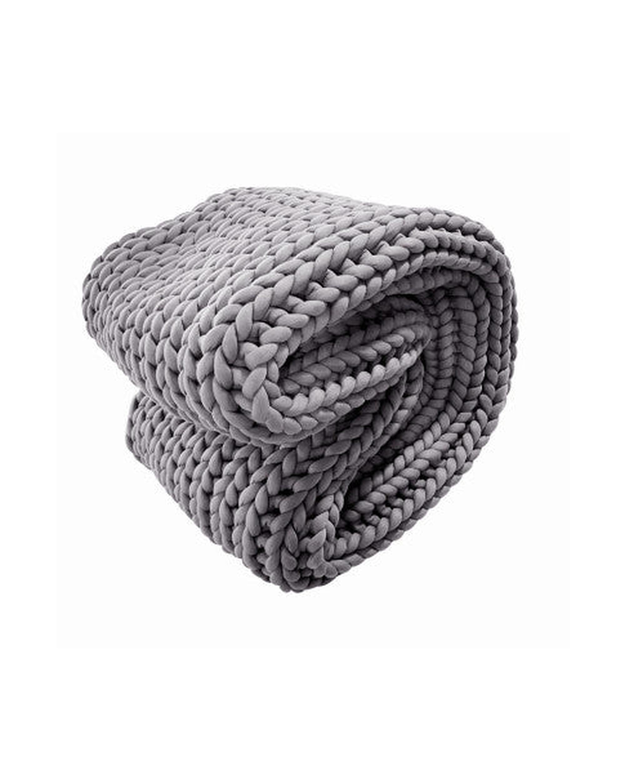 Royal Comfort Chunky Hand Knit Thick Weighted Blanket 6.3KG 203cm x 153cm - Grey Royal Comfort
