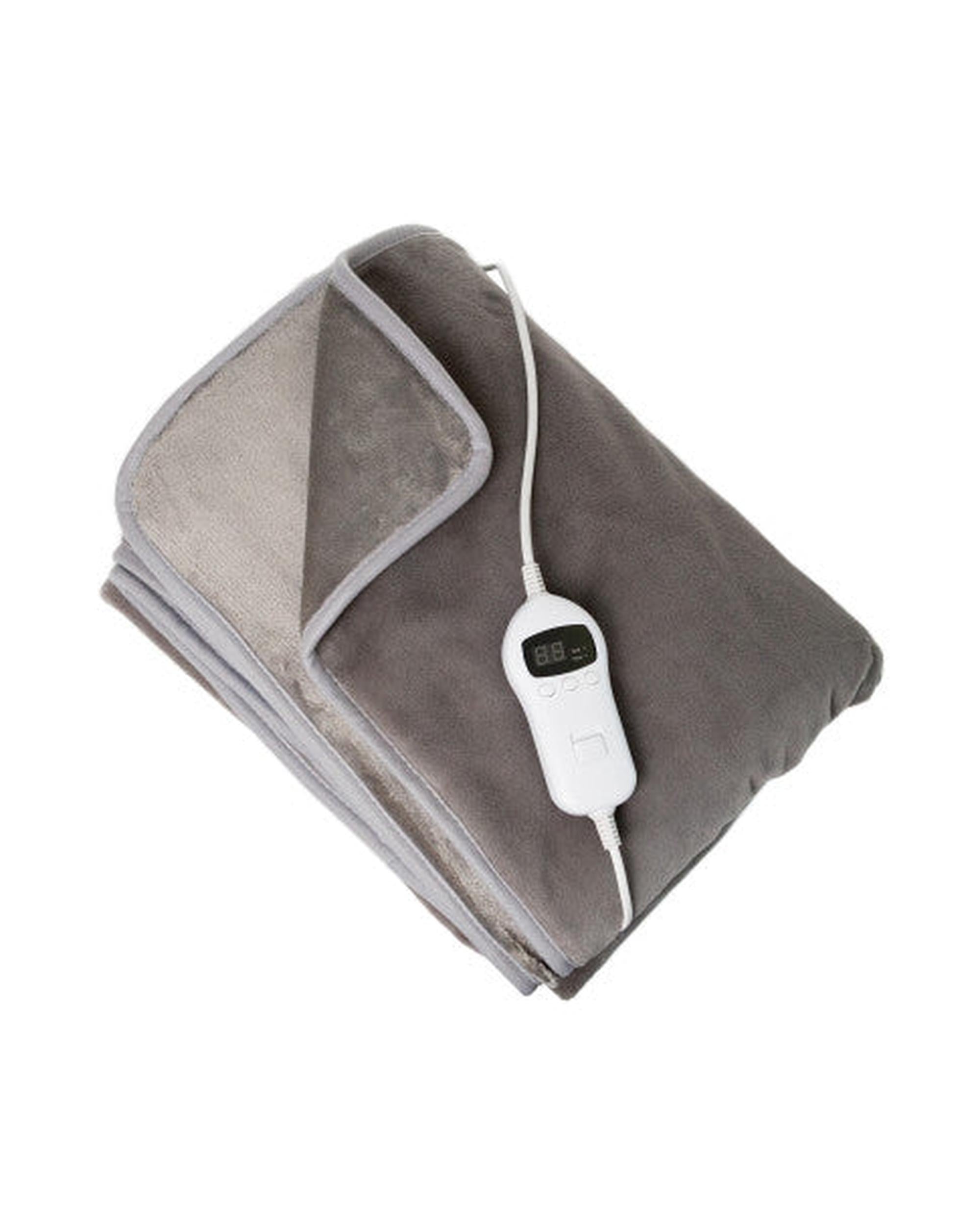 Royal Comfort Heated Faux Fur Throw Fleece Electric Blanket Double-Sided - Grey Royal Comfort