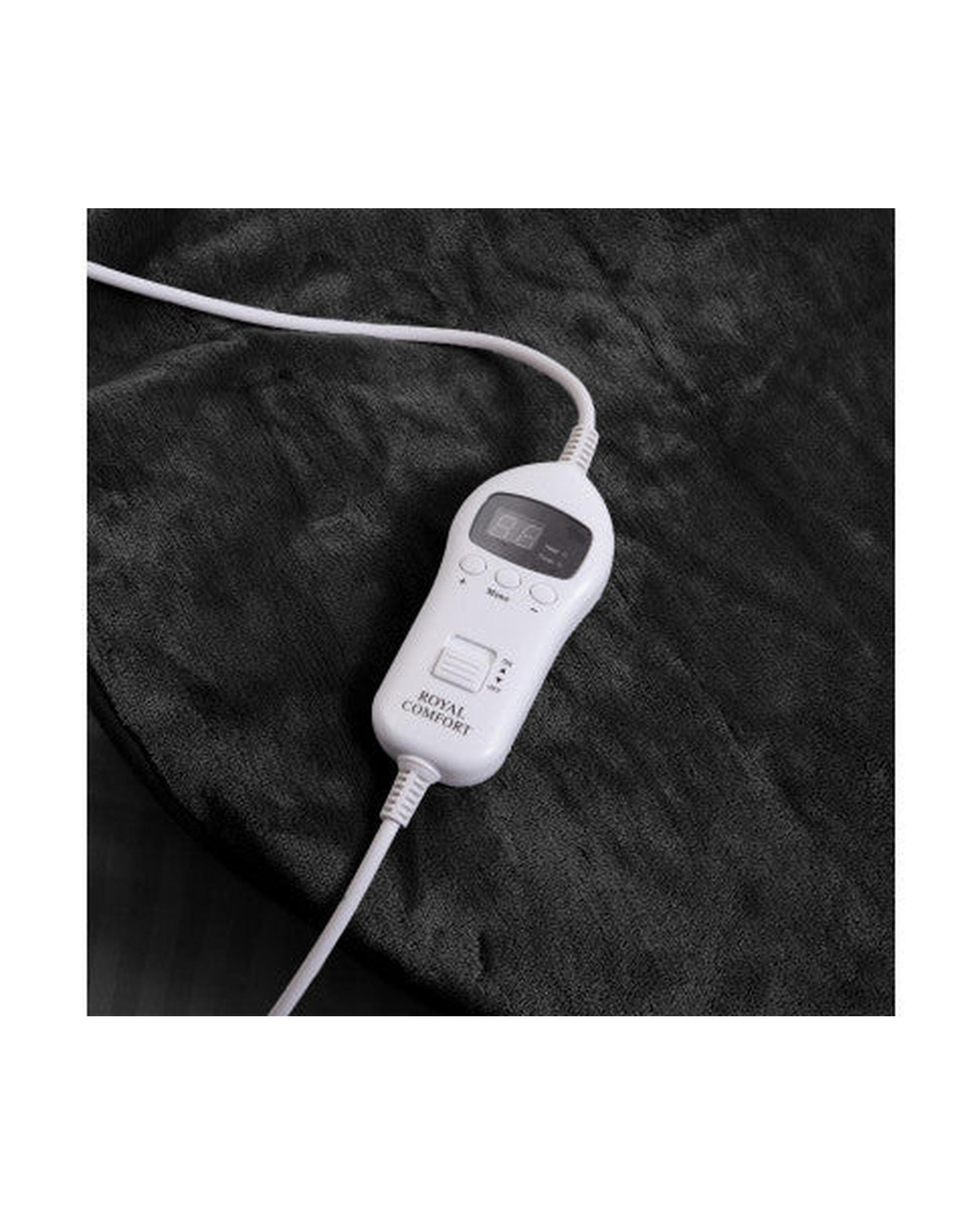 Royal Comfort Heated Faux Fur Throw Fleece Electric Blanket Double-Sided - Charcoal Royal Comfort