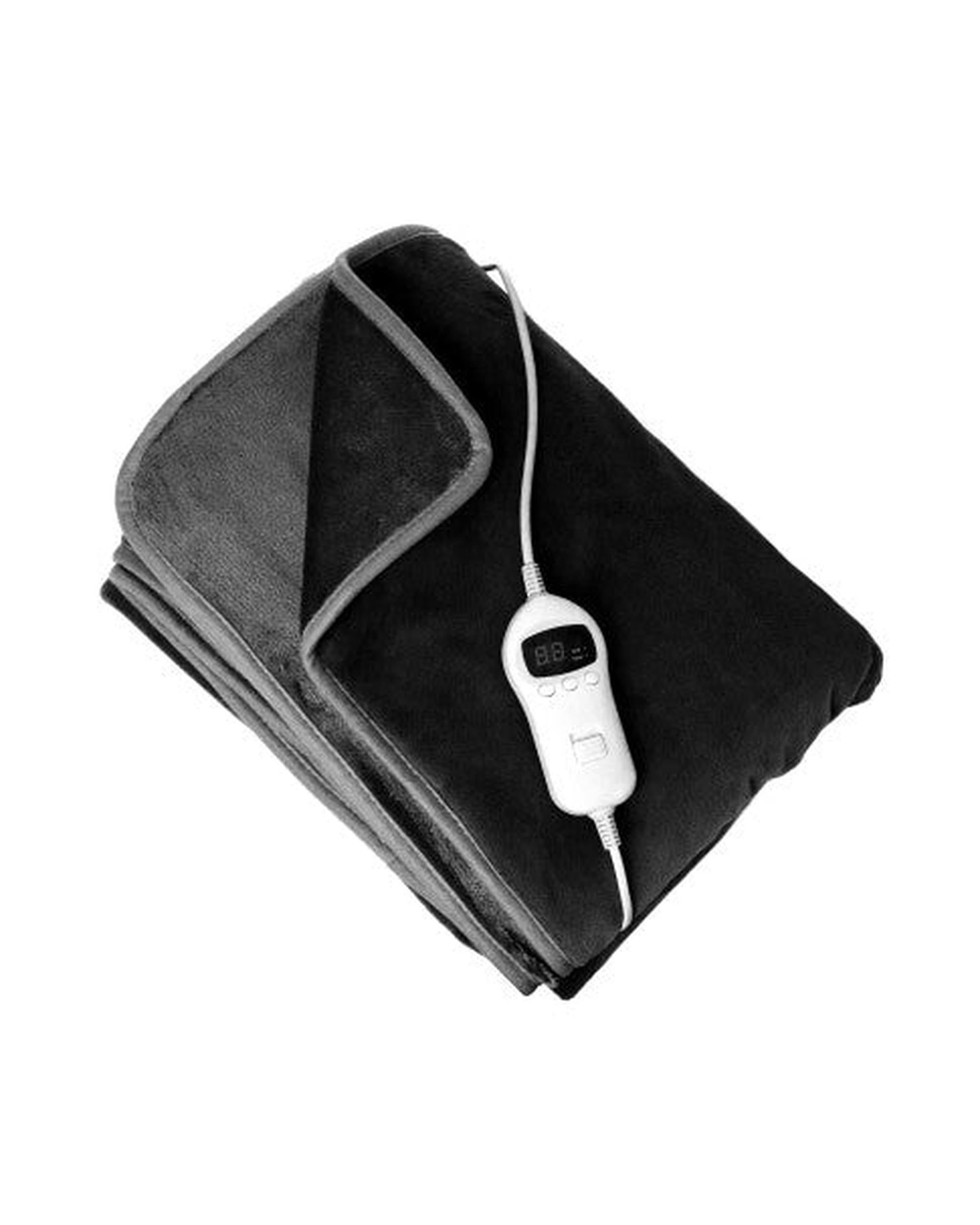 Royal Comfort Heated Faux Fur Throw Fleece Electric Blanket Double-Sided - Charcoal Royal Comfort