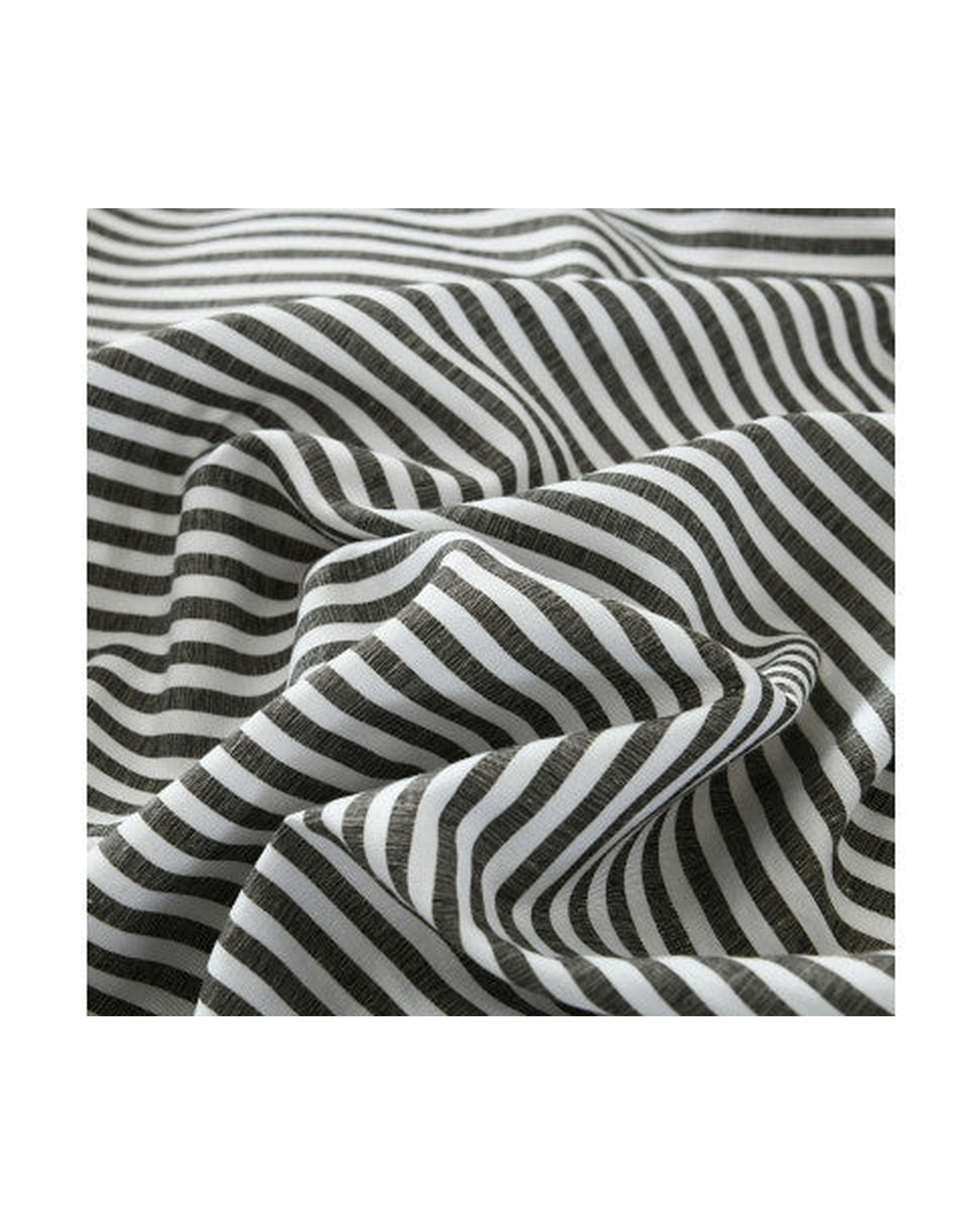 Royal Comfort Striped Flax Linen Blend Quilt Cover Set Soft Touch Bedding - Charcoal Royal Comfort