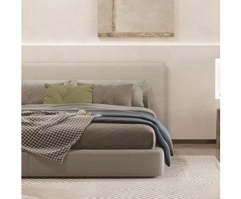 Milano Decor Gia Boucle Bedhead Headboard Upholstered Luxury Cushioned White Milano Decor