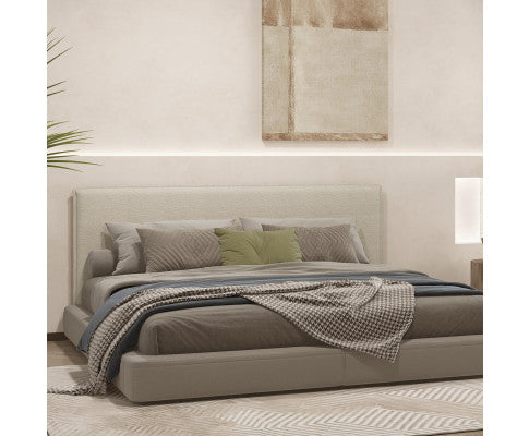 Milano Decor Gia Boucle Bedhead Headboard Upholstered Luxury Cushioned White Milano Decor