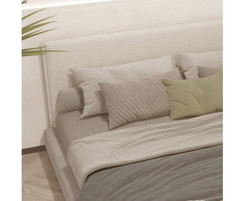 Milano Decor Gia Boucle Bedhead Headboard Upholstered Luxury Cushioned White Milano Decor