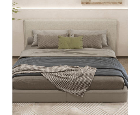 Milano Decor Gia Boucle Bedhead Headboard Upholstered Luxury Cushioned White Milano Decor