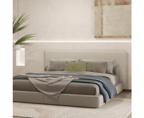 Milano Decor Gia Boucle Bedhead Headboard Upholstered Luxury Cushioned White Milano Decor