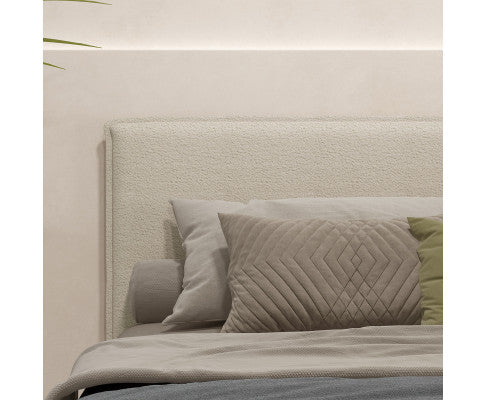 Milano Decor Gia Boucle Bedhead Headboard Upholstered Luxury Cushioned White Milano Decor