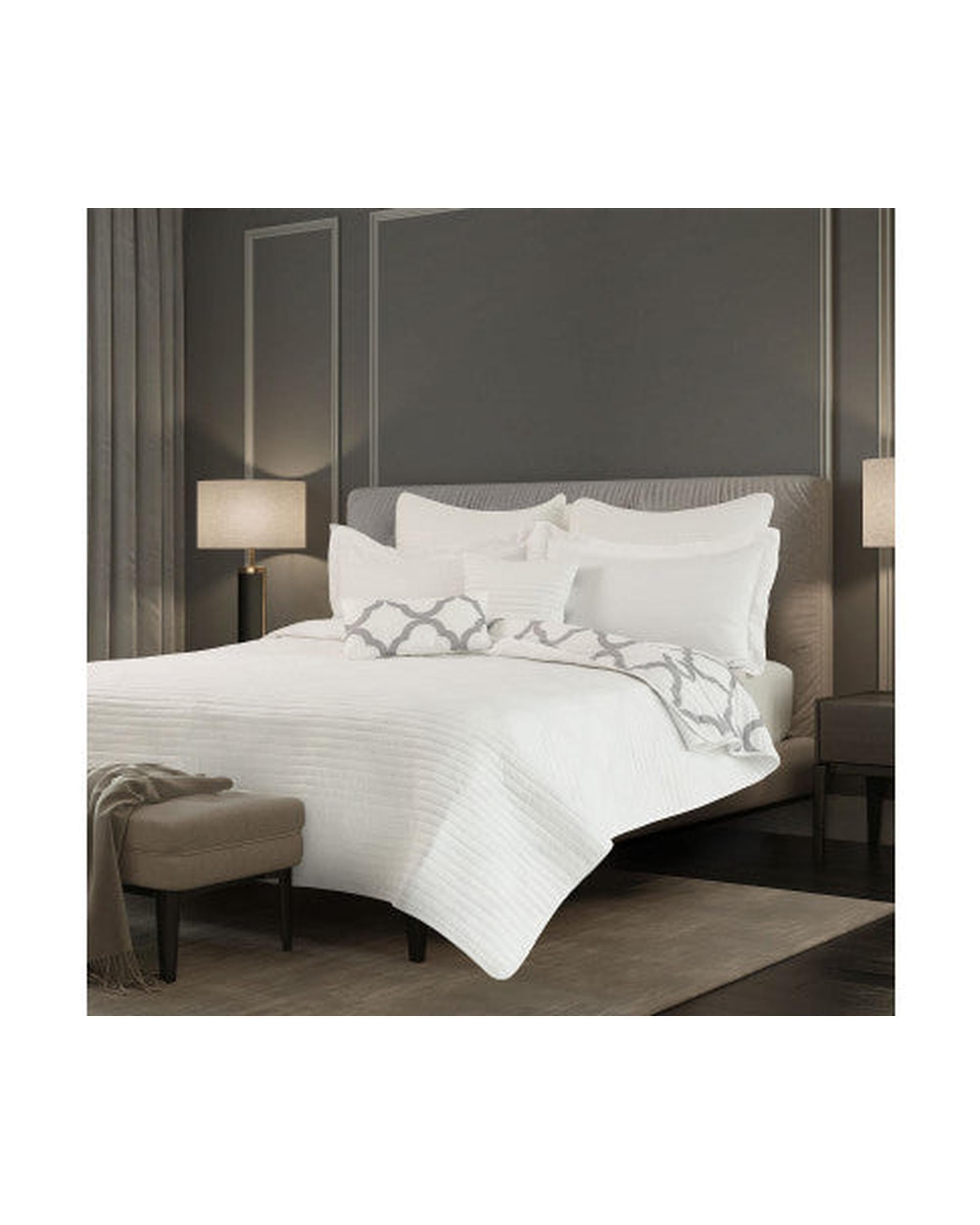 Royal Comfort Bamboo Cooling Reversible 7 Piece Comforter Set Bedspread - White Royal Comfort