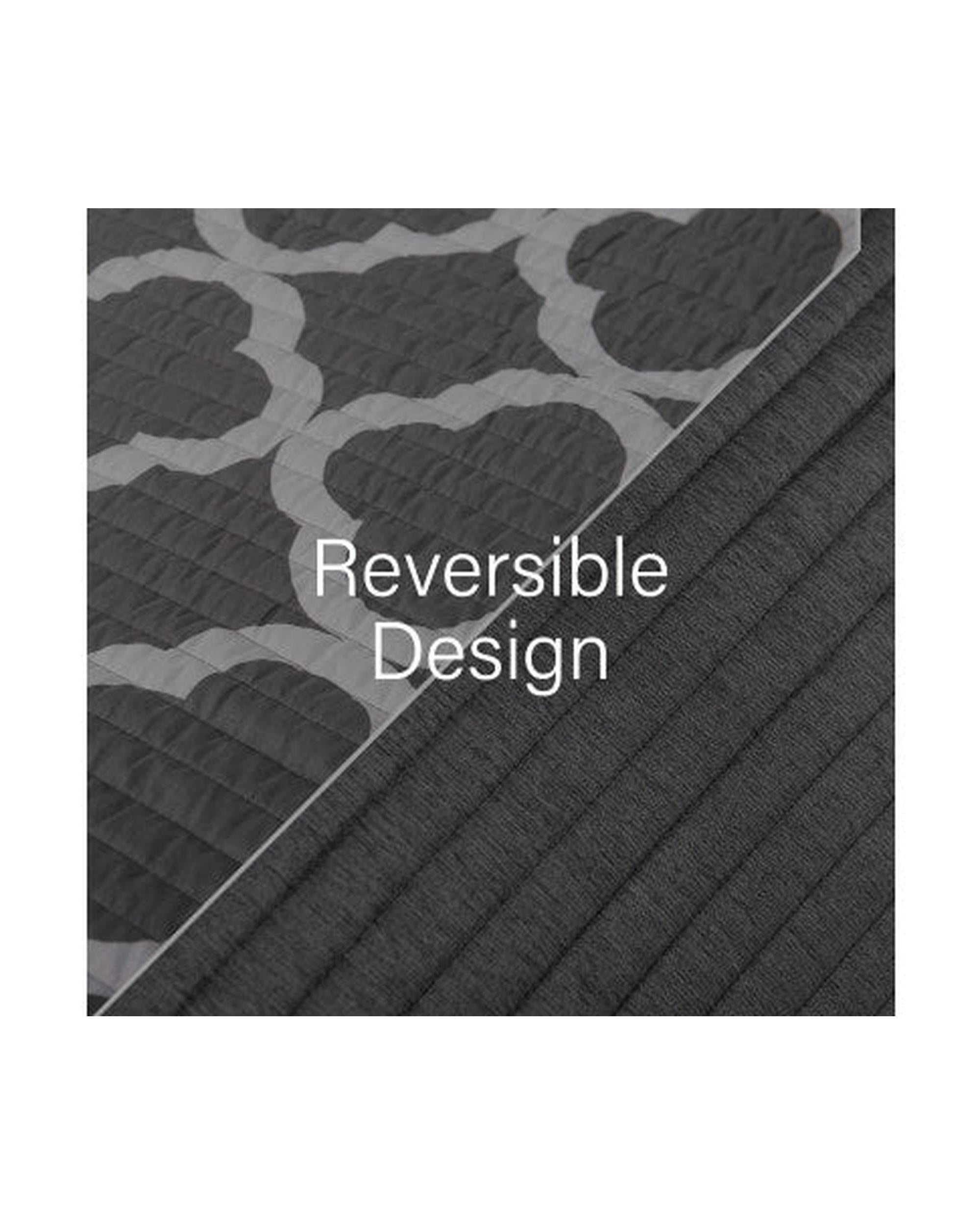 Royal Comfort Bamboo Cooling Reversible 7 Piece Comforter Set Bedspread - Charcoal Royal Comfort