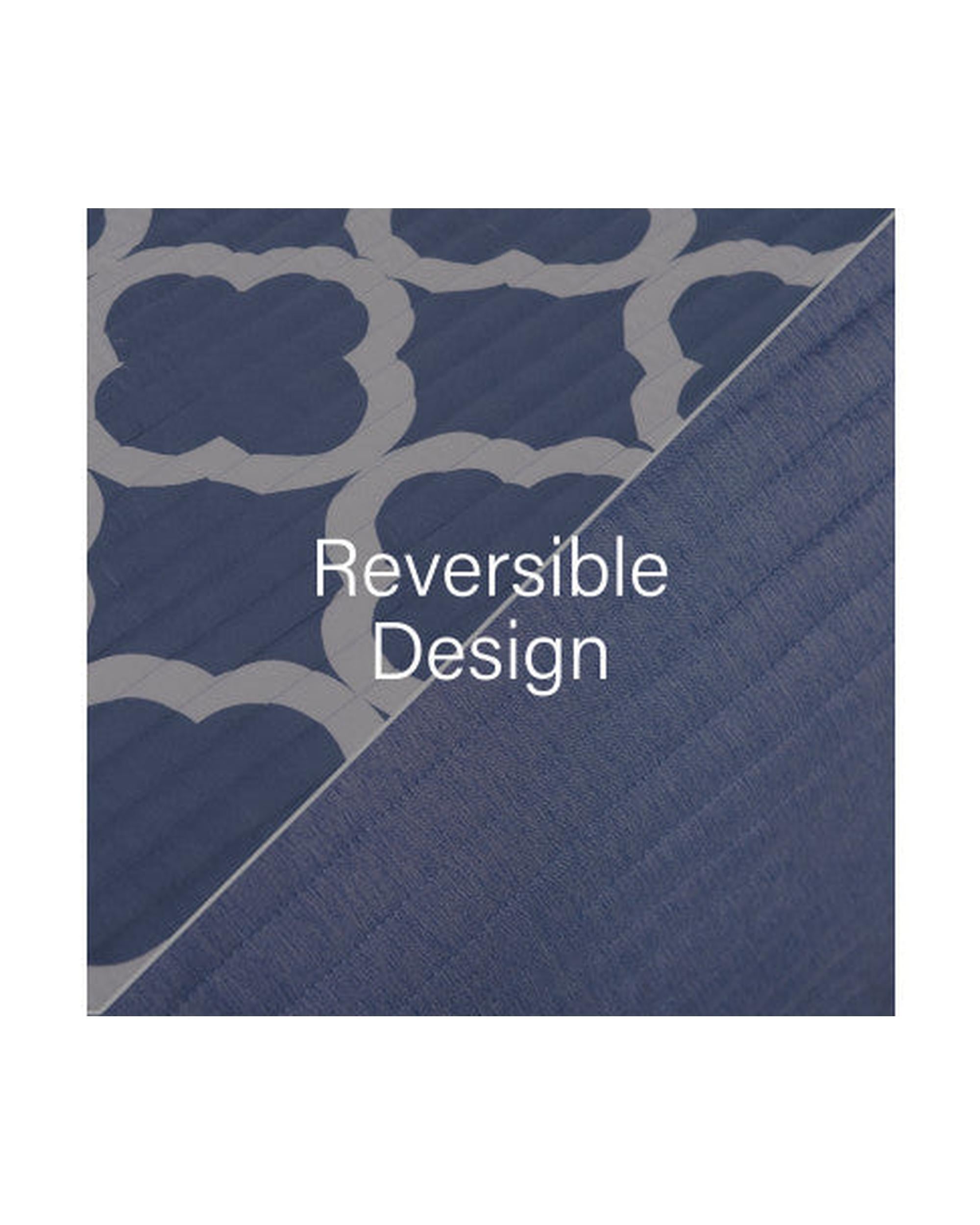 Royal Comfort Bamboo Cooling Reversible 7 Piece Comforter Set Bedspread - Royal Blue Royal Comfort