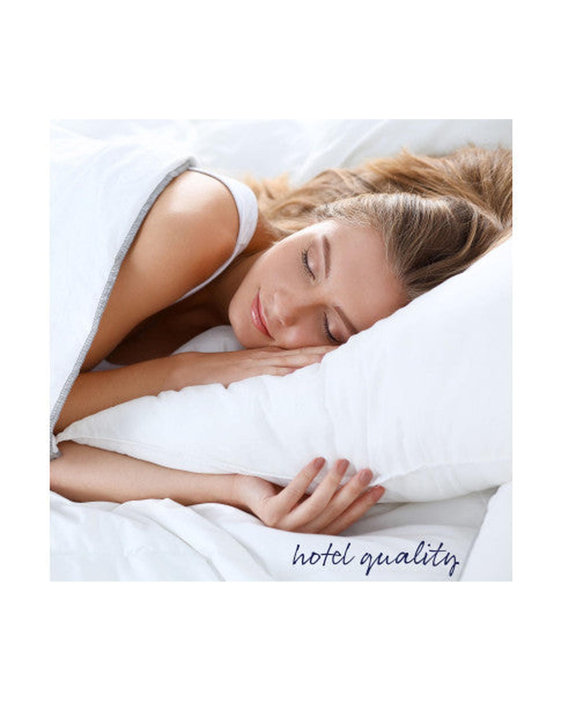 Royal Comfort Goose Down Feather Pillows 1000GSM 100% Cotton Cover - Twin Pack 50 x 75 cm White Royal Comfort