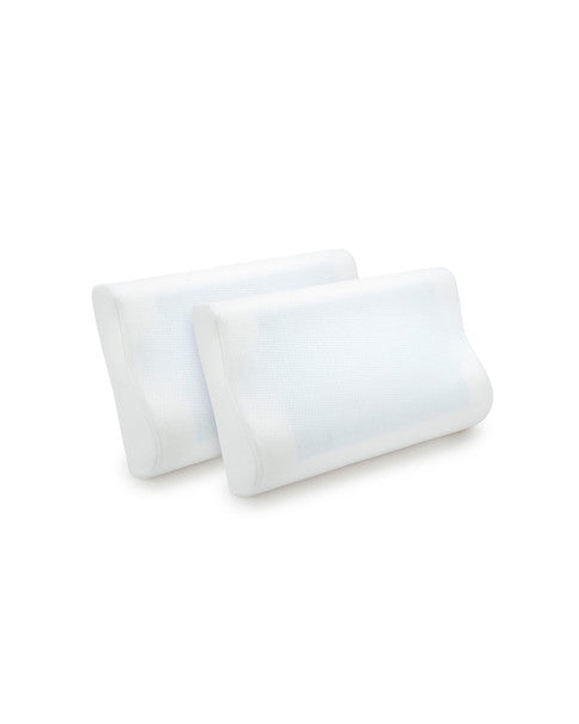 Royal Comfort Cooling Gel Contour High Density Memory Foam Pillow Twin Pack 30 x 50 cm White, Blue Royal Comfort