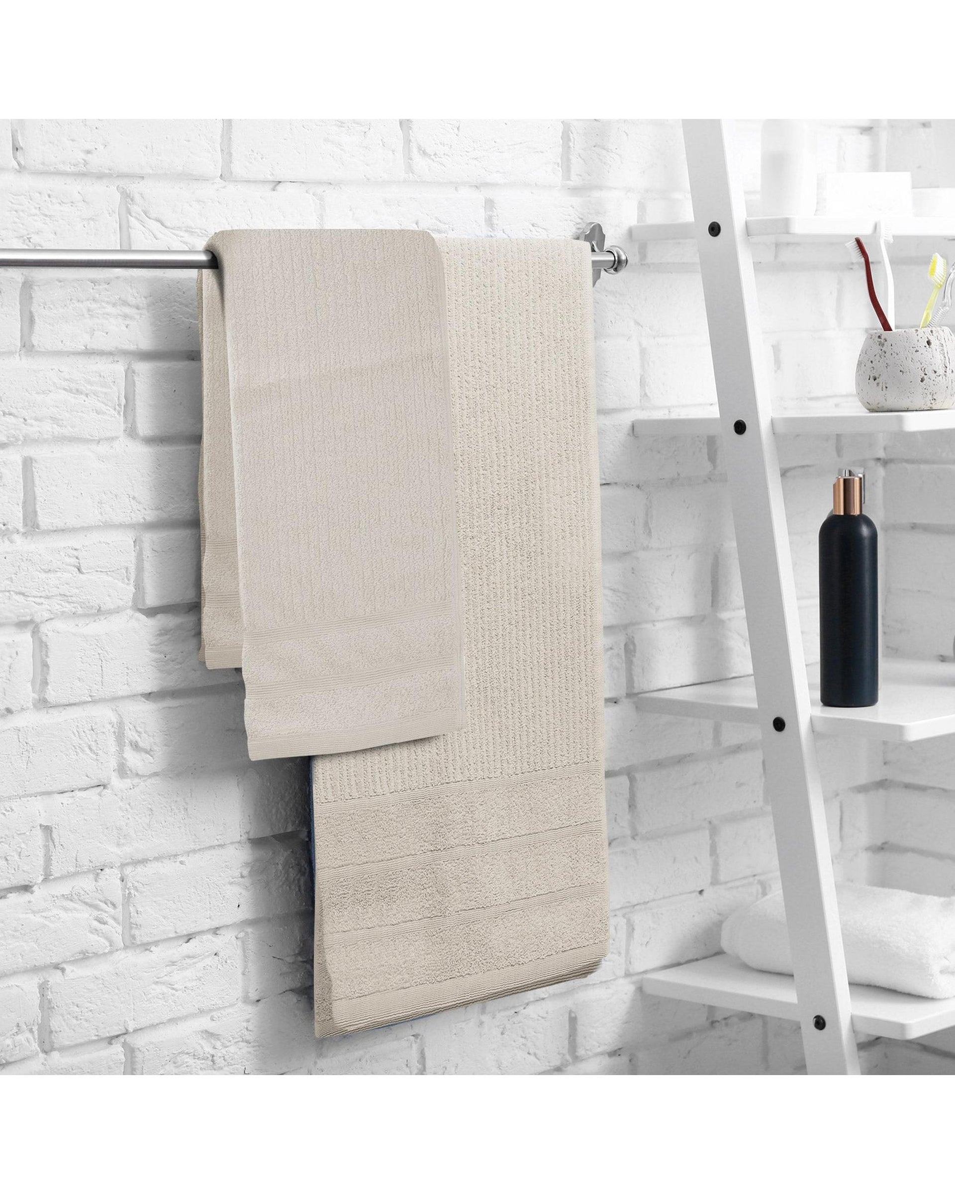 Royal Comfort Eden Egyptian Cotton 600GSM 8 Piece Luxury Bath Towels Set 8 Piece Beige Royal Comfort