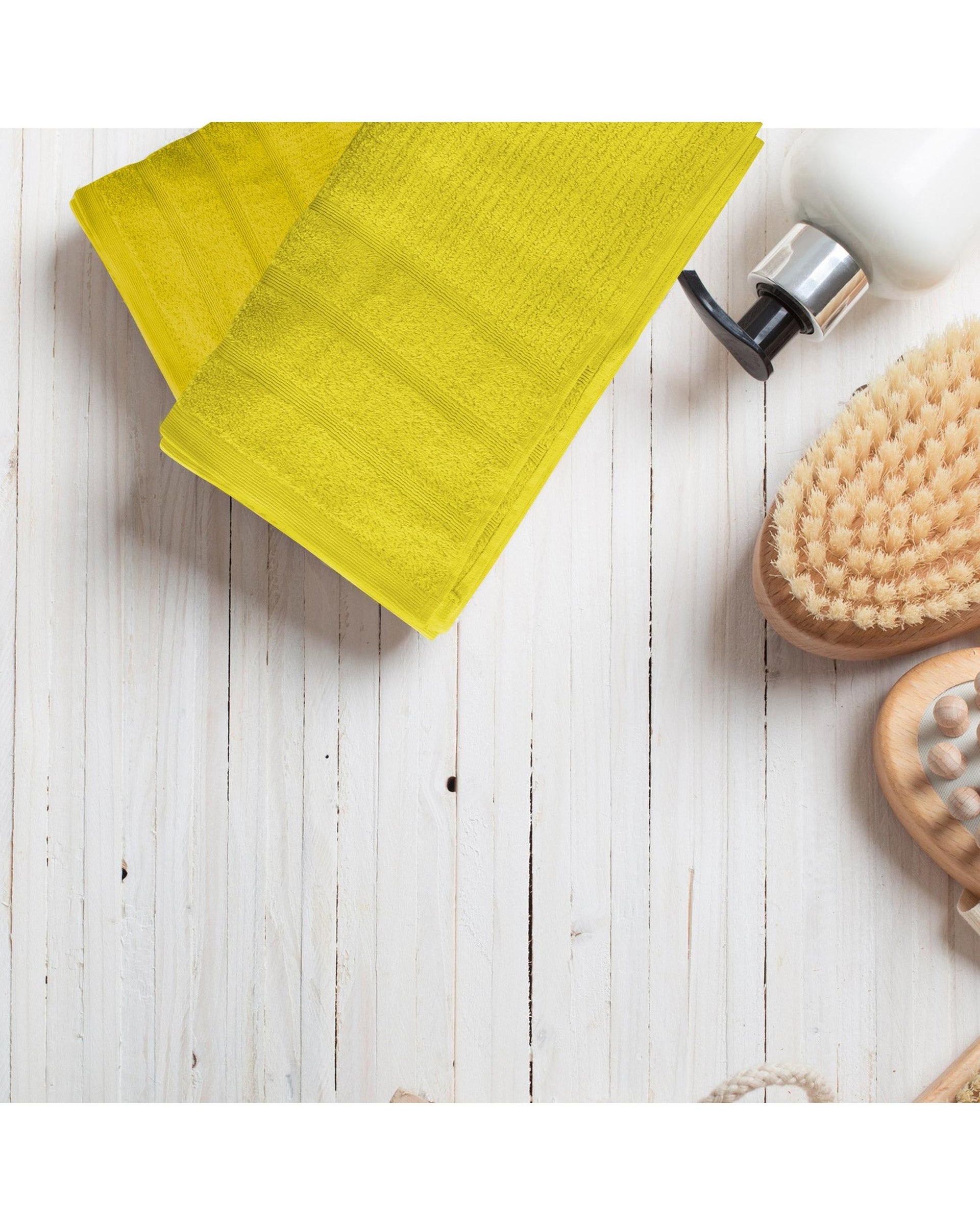 Royal Comfort Eden Egyptian Cotton 600GSM 8 Piece Luxury Bath Towels Set 8 Piece Yellow Royal Comfort