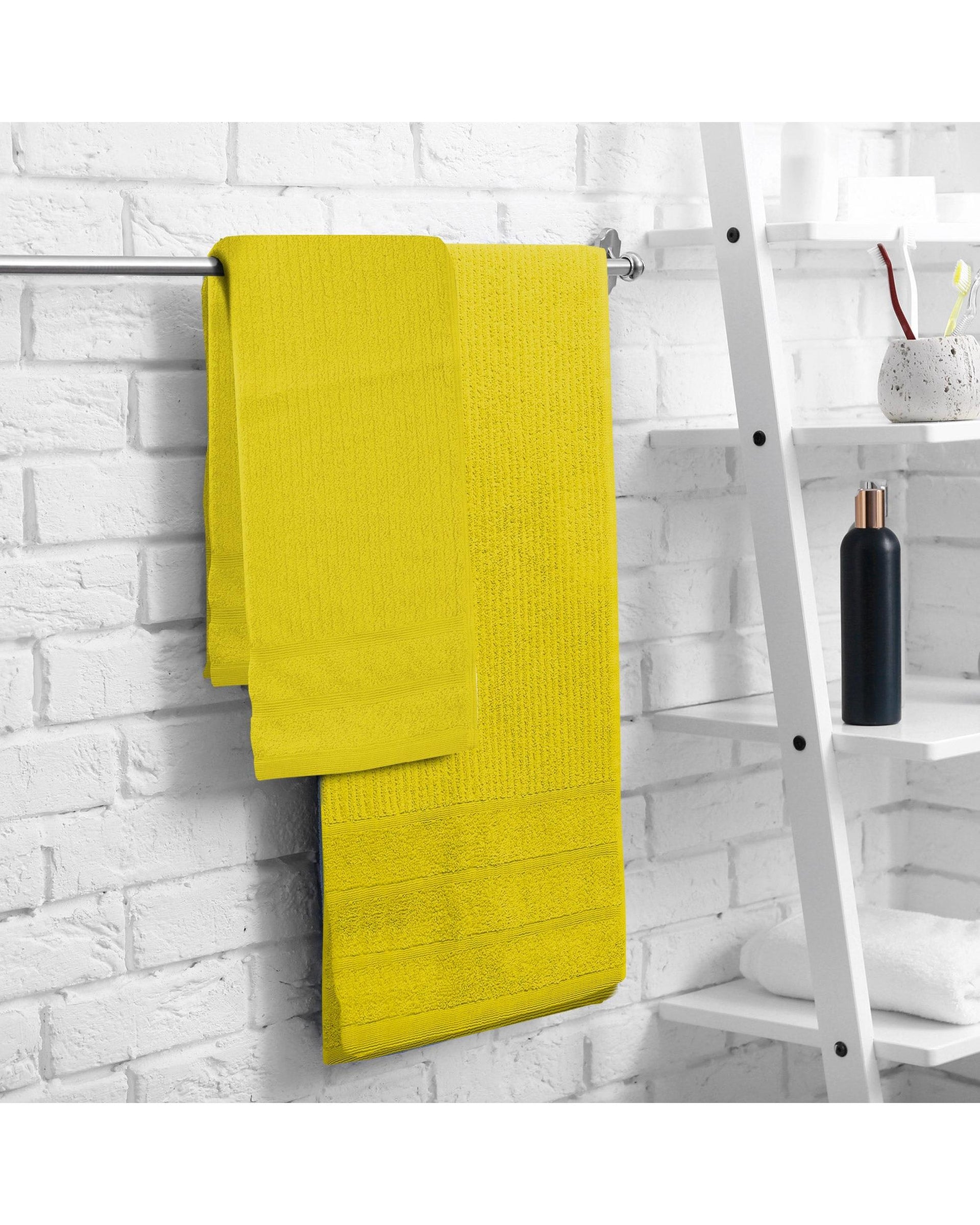 Royal Comfort Eden Egyptian Cotton 600GSM 8 Piece Luxury Bath Towels Set 8 Piece Yellow Royal Comfort