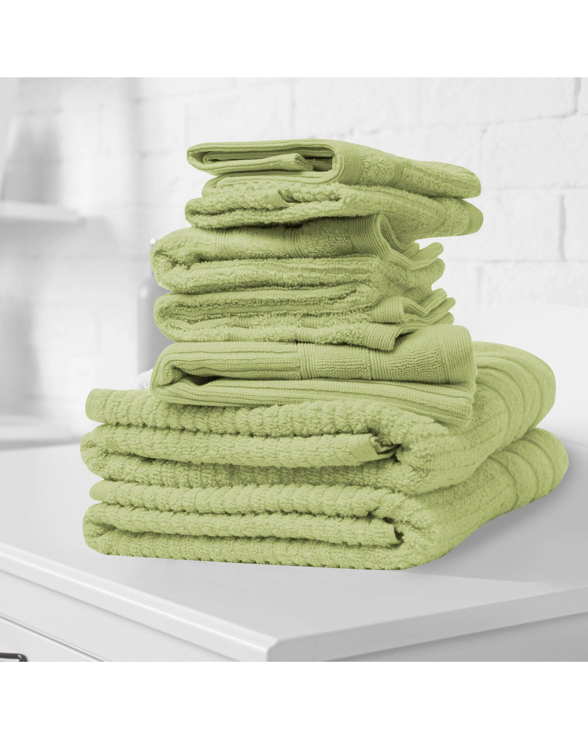 Royal Comfort Eden Egyptian Cotton 600GSM 8 Piece Luxury Bath Towels Set 8 Piece Spearmint Royal Comfort