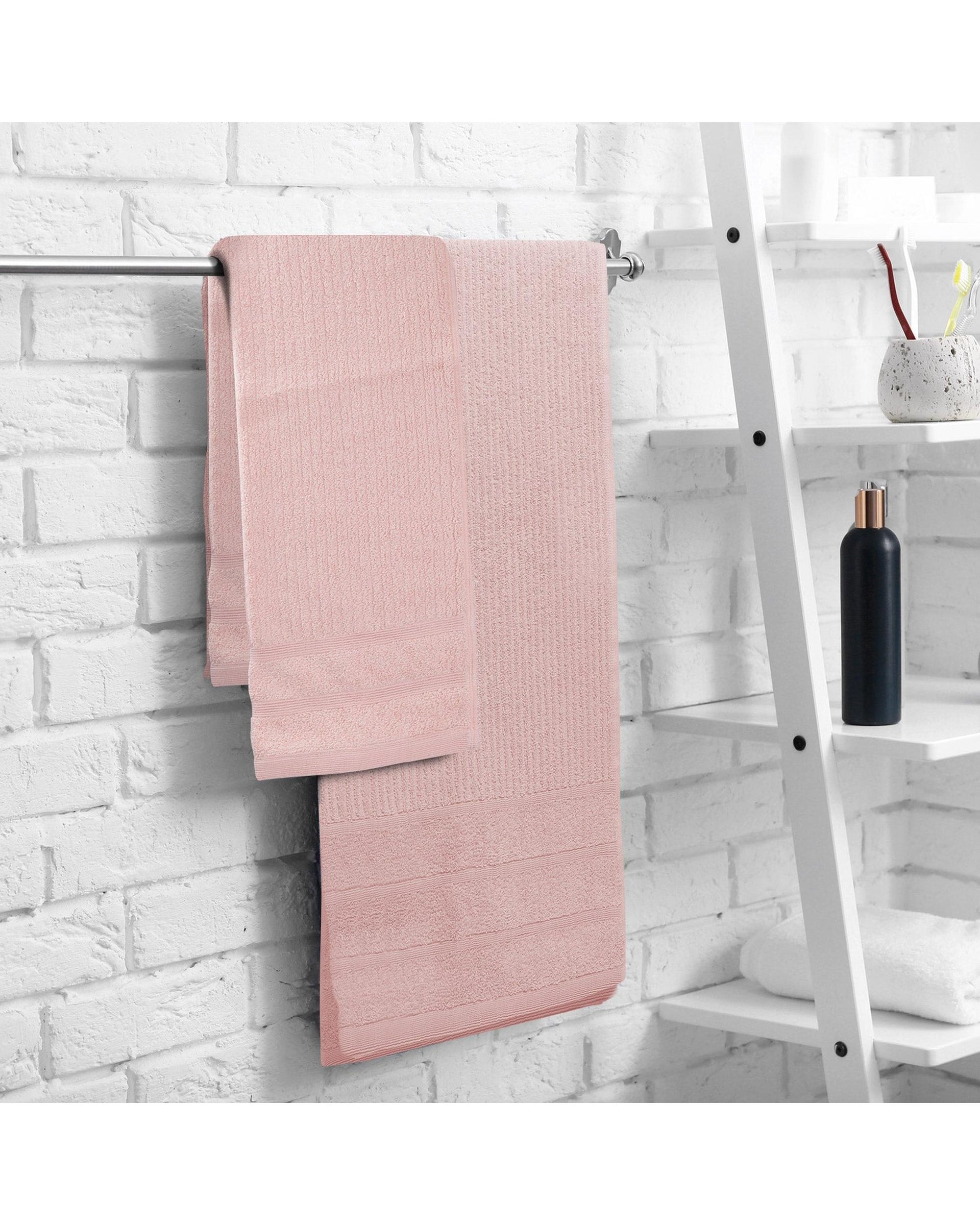 Royal Comfort Eden Egyptian Cotton 600GSM 8 Piece Luxury Bath Towels Set 8 Piece Blush Royal Comfort