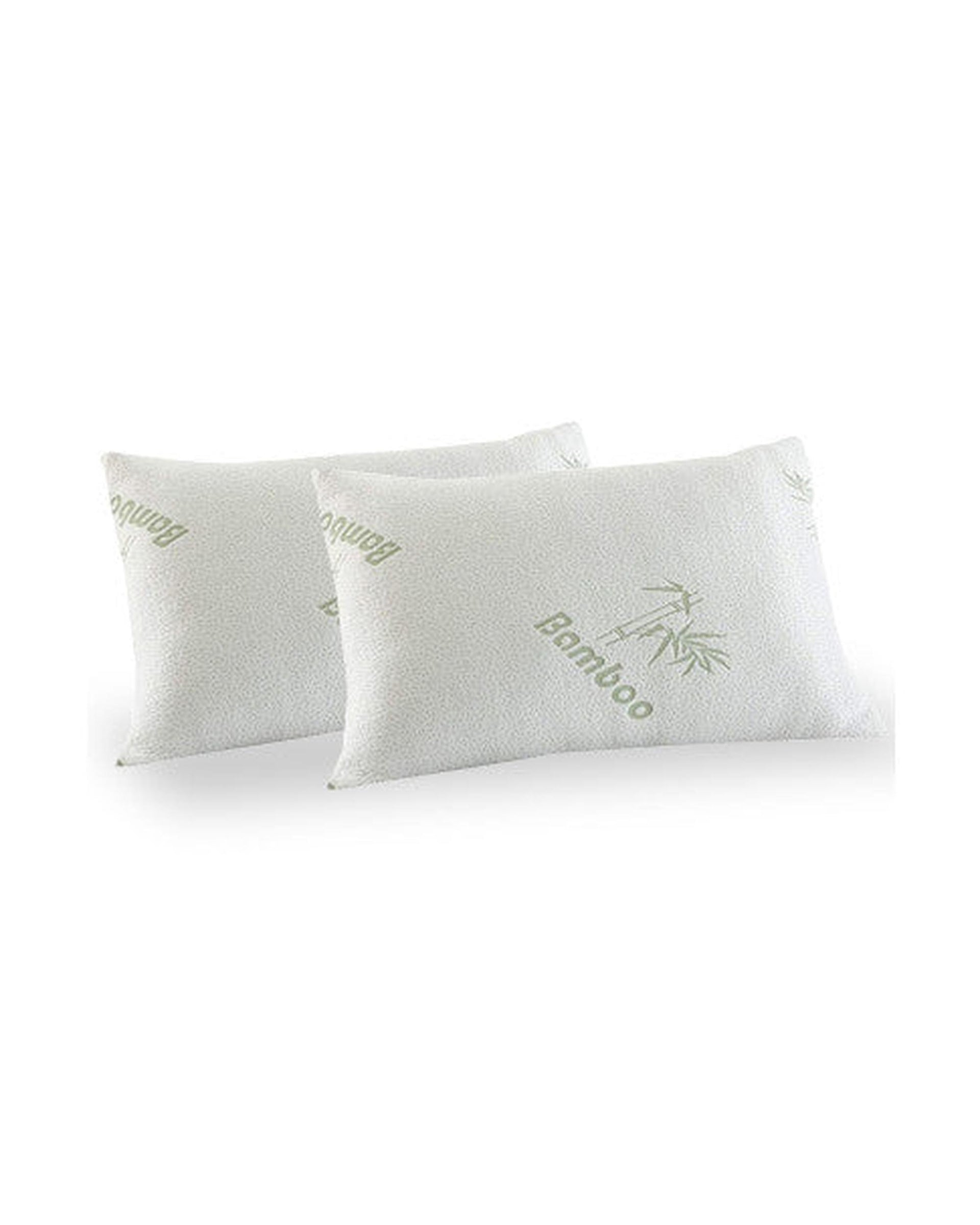 Royal Comfort Luxury Bamboo Covered Memory Foam Pillow Twin Pack Hypoallergenic 56 x 36 x 10 cm Royal Comfort
