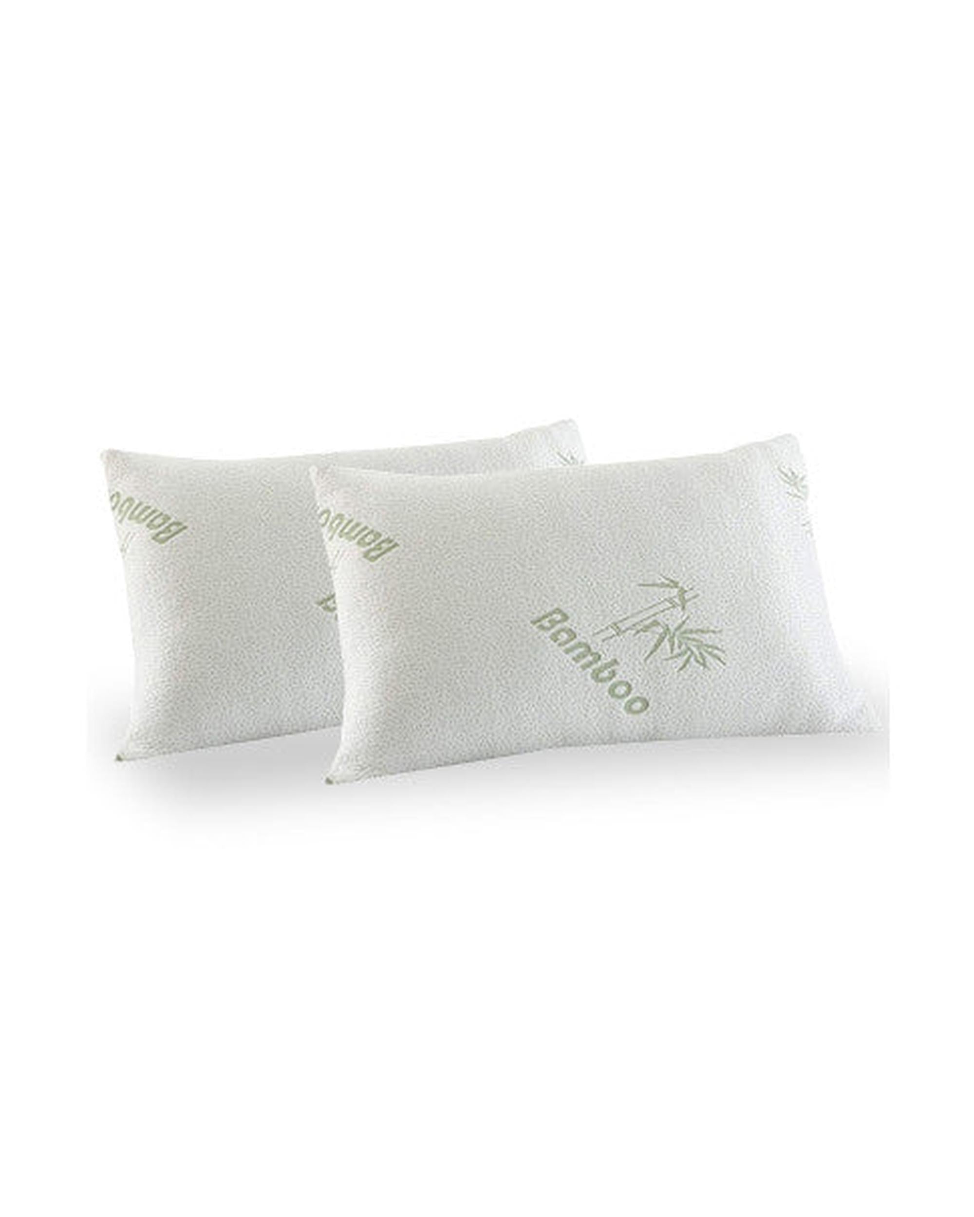 Royal Comfort Luxury Bamboo Covered Memory Foam Pillow Twin Pack Hypoallergenic 56 x 36 x 10 cm Royal Comfort