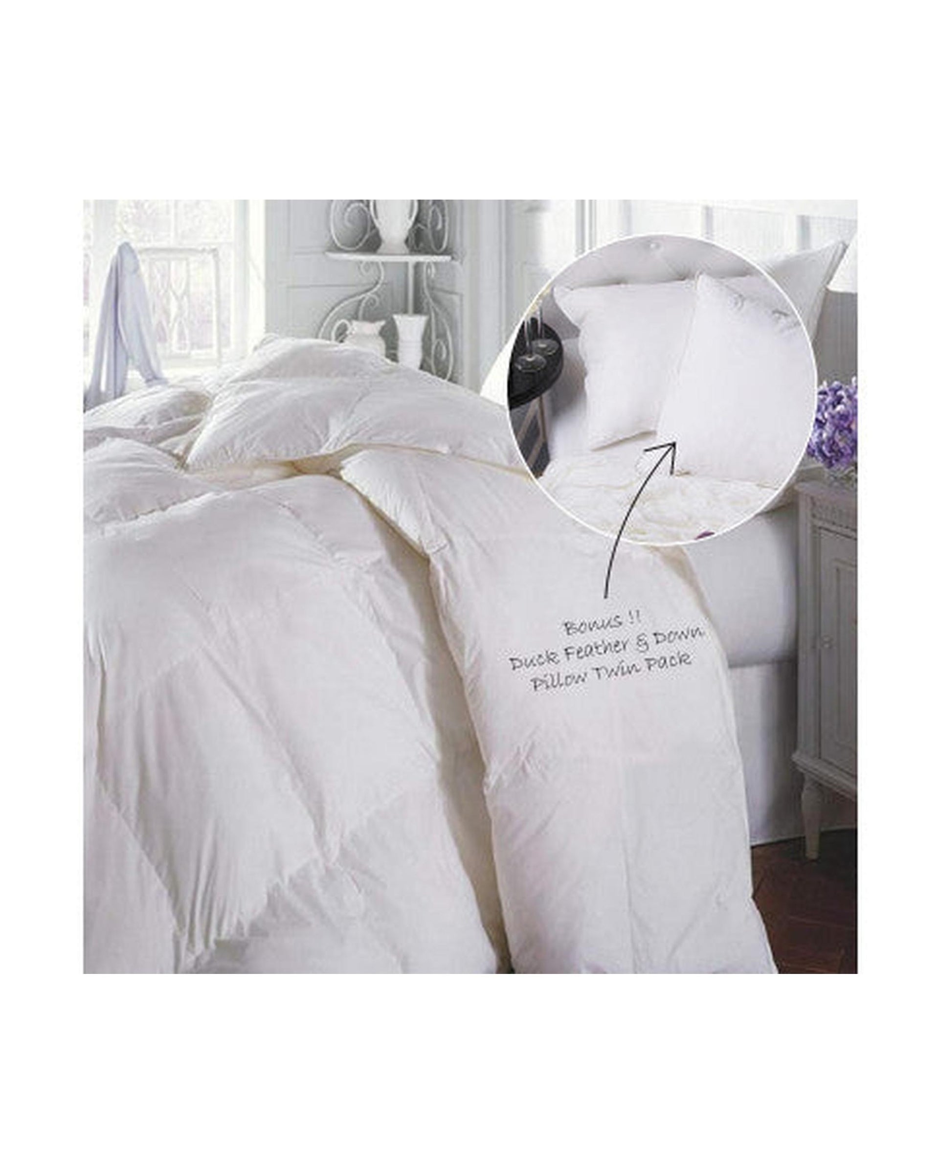 Royal Comfort Duck Feather & Down Quilt 500GSM + Duck Feather and Down Pillows 2 Pack Royal Comfort